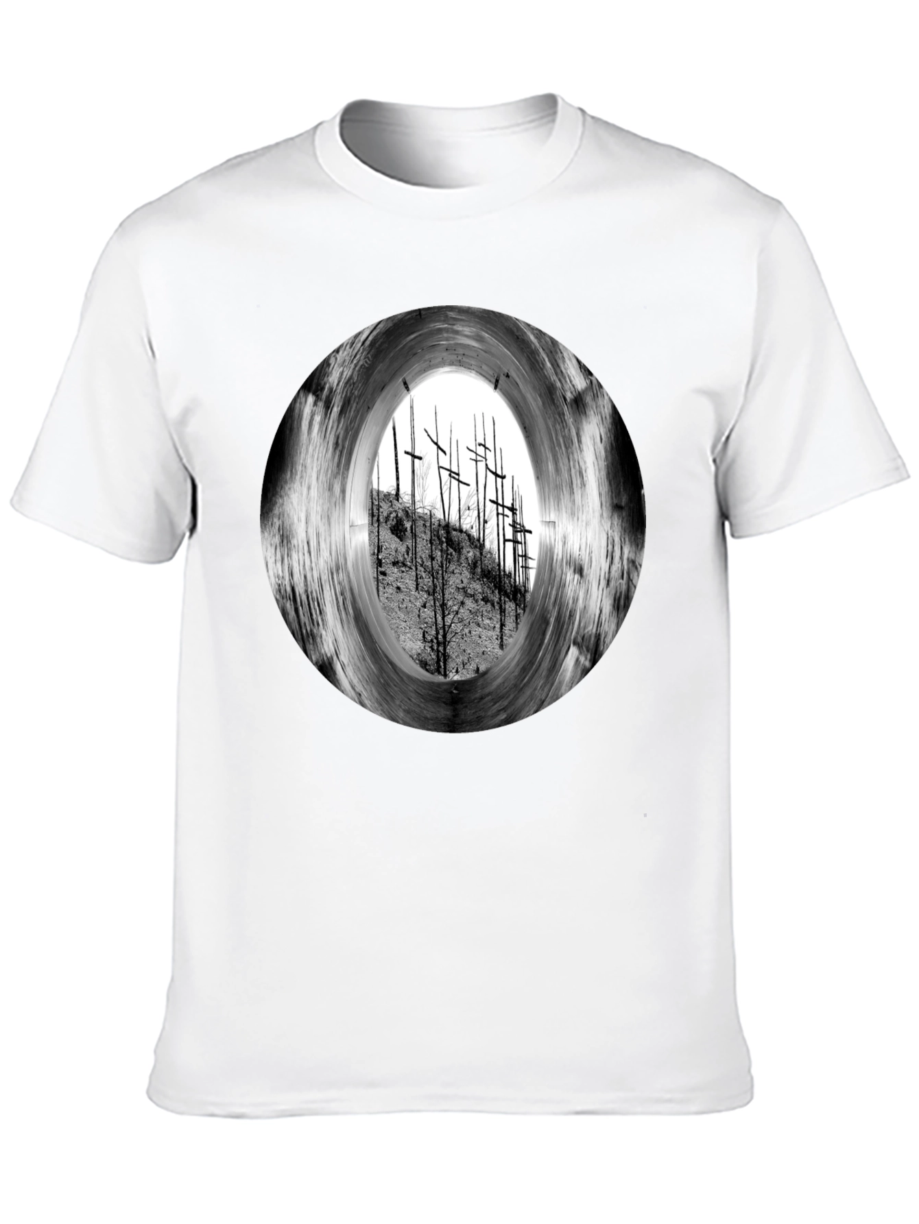 Black T-Shirt with Crosses Graphic