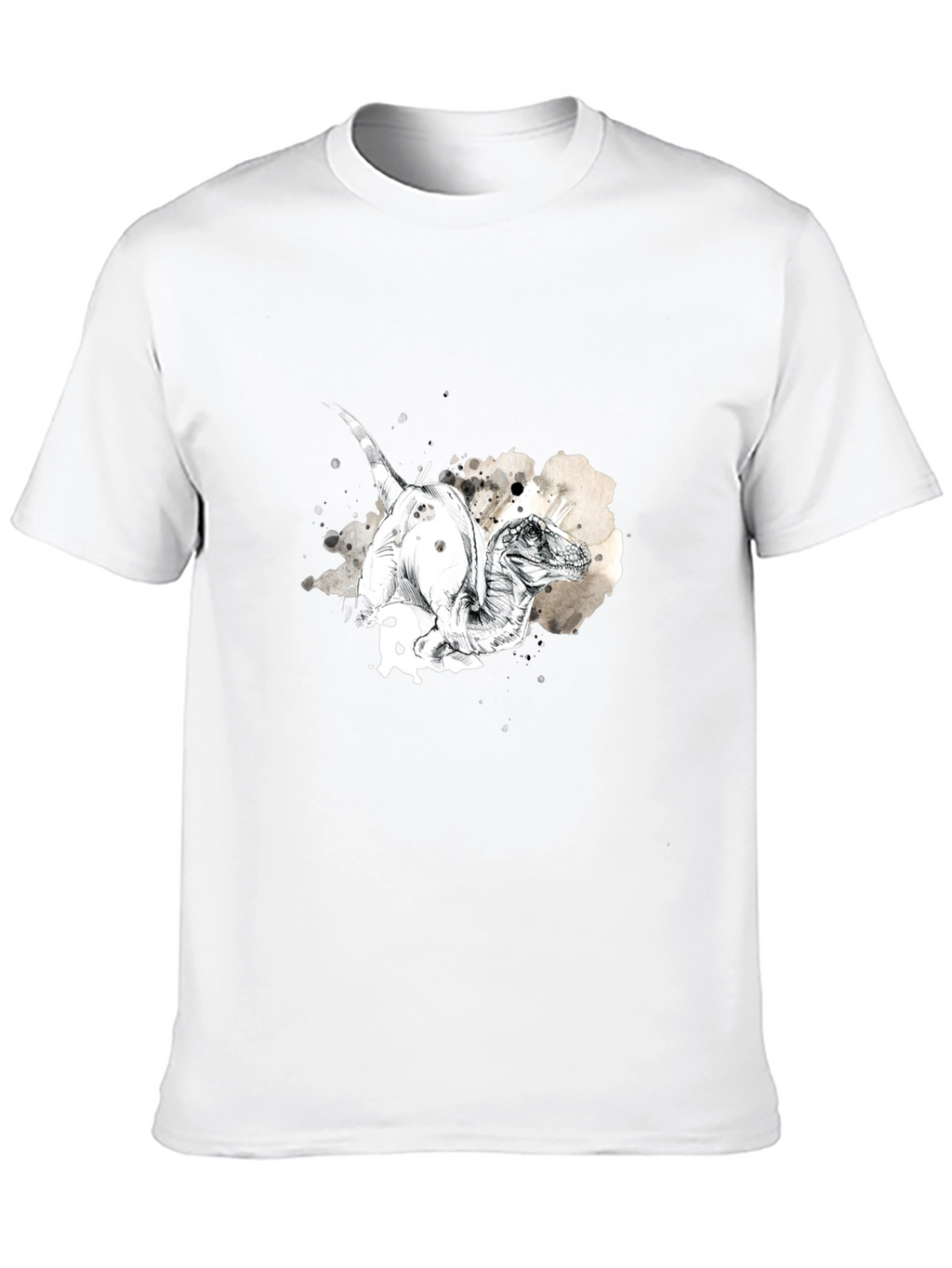 Dino Sketch Mens Black T-Shirt