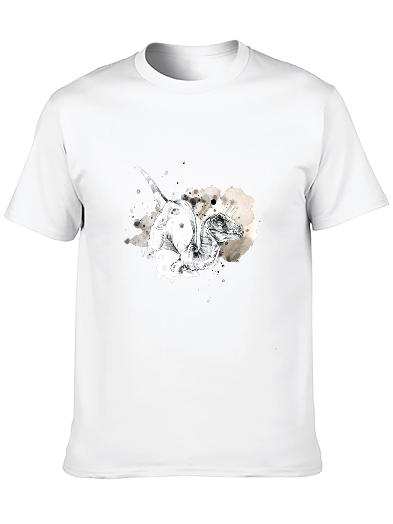 Dino Sketch Mens Black T-Shirt