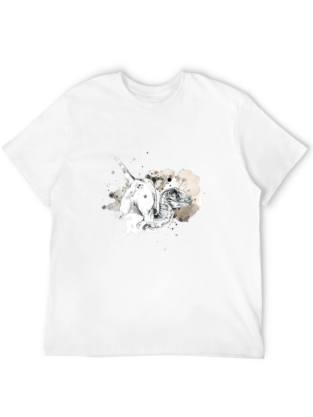 Dino Sketch Mens Black T-Shirt
