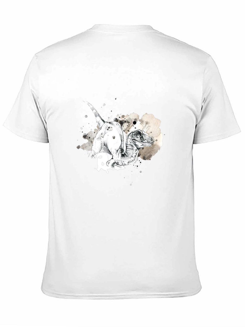 Dino Sketch Mens Black T-Shirt