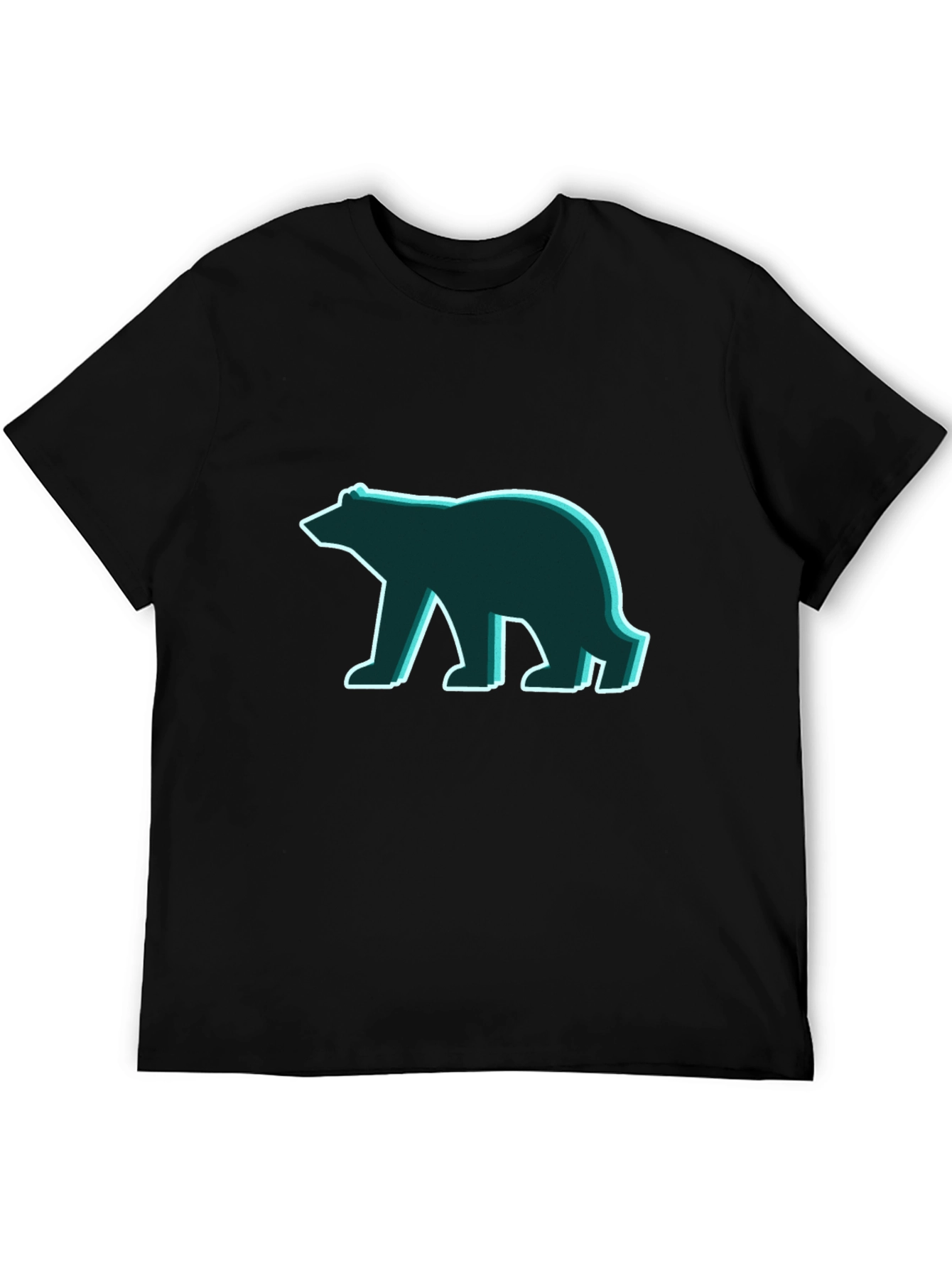 Geometric Bear Graphic Tee - Modern Minimalist Style