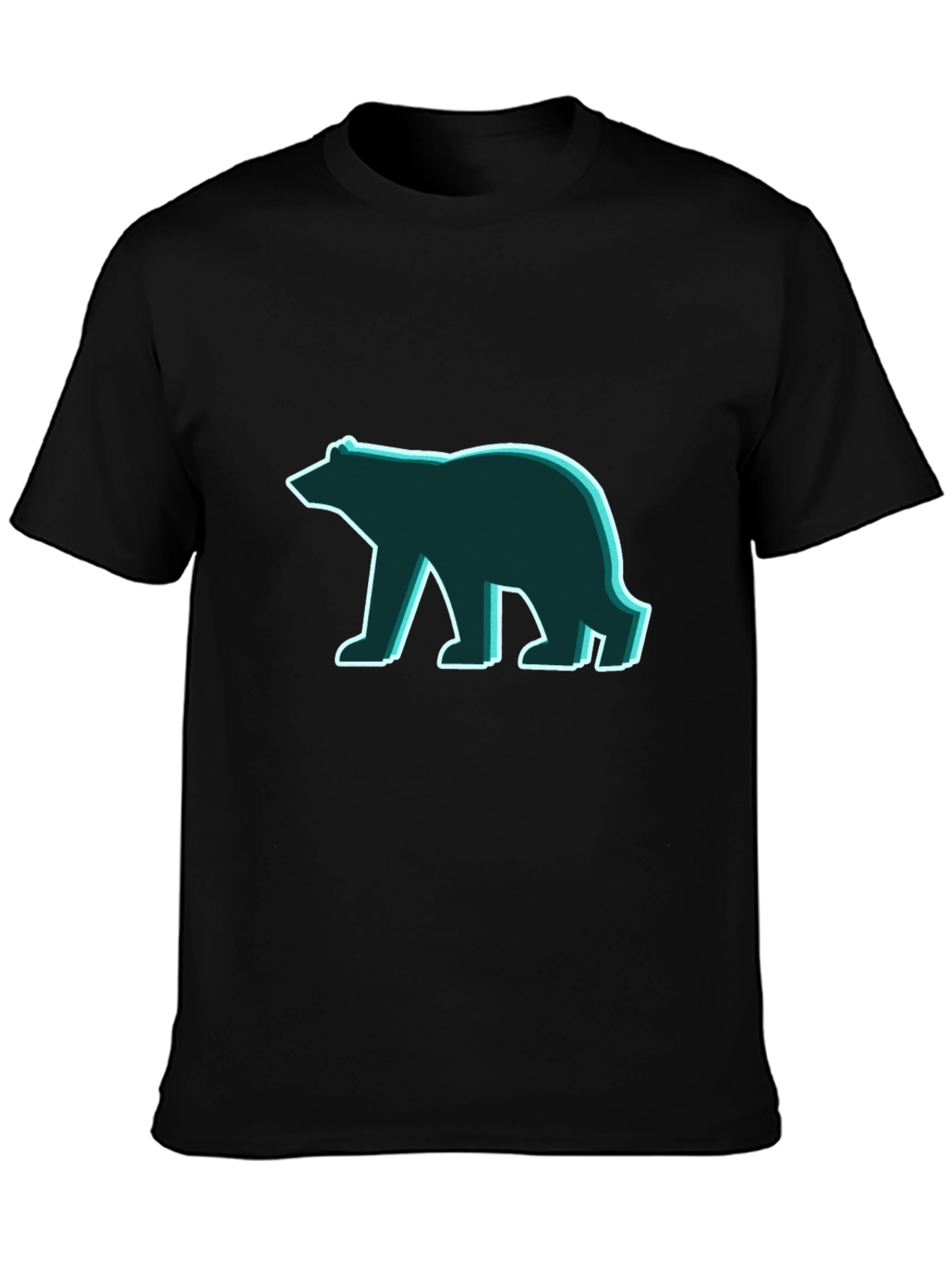 Geometric Bear Graphic Tee - Modern Minimalist Style