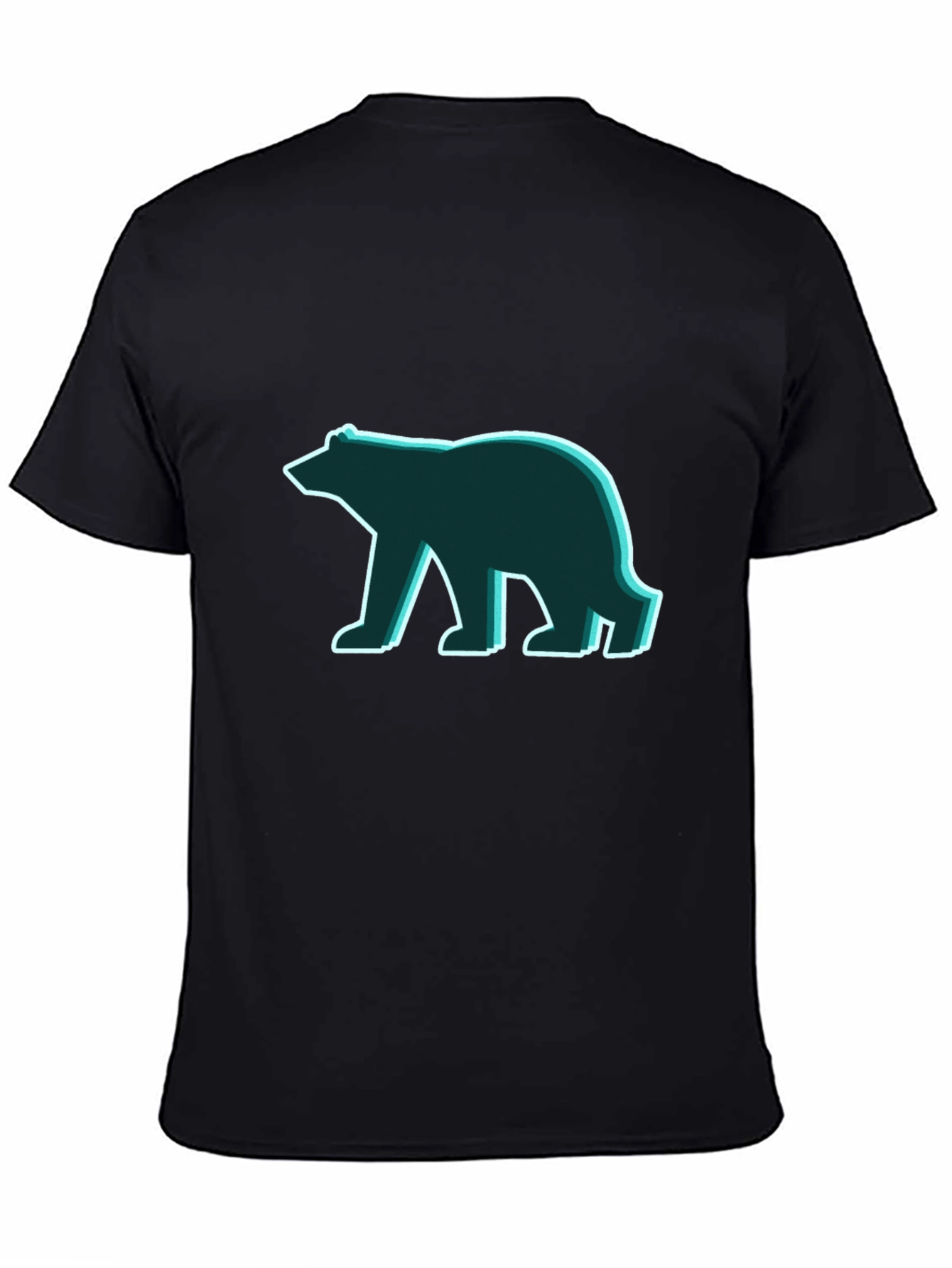Geometric Bear Graphic Tee - Modern Minimalist Style