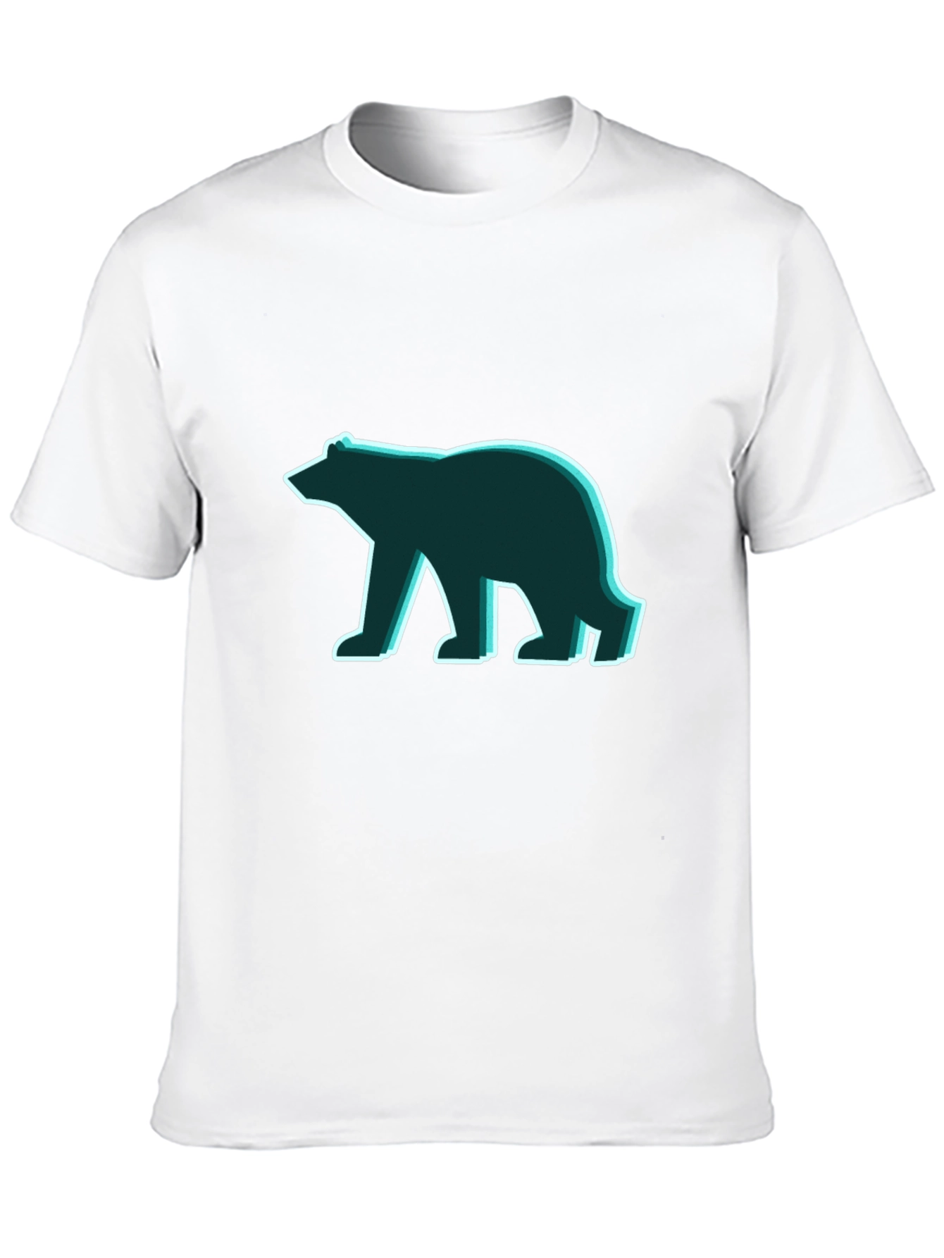 Geometric Bear Graphic Tee - Modern Minimalist Style