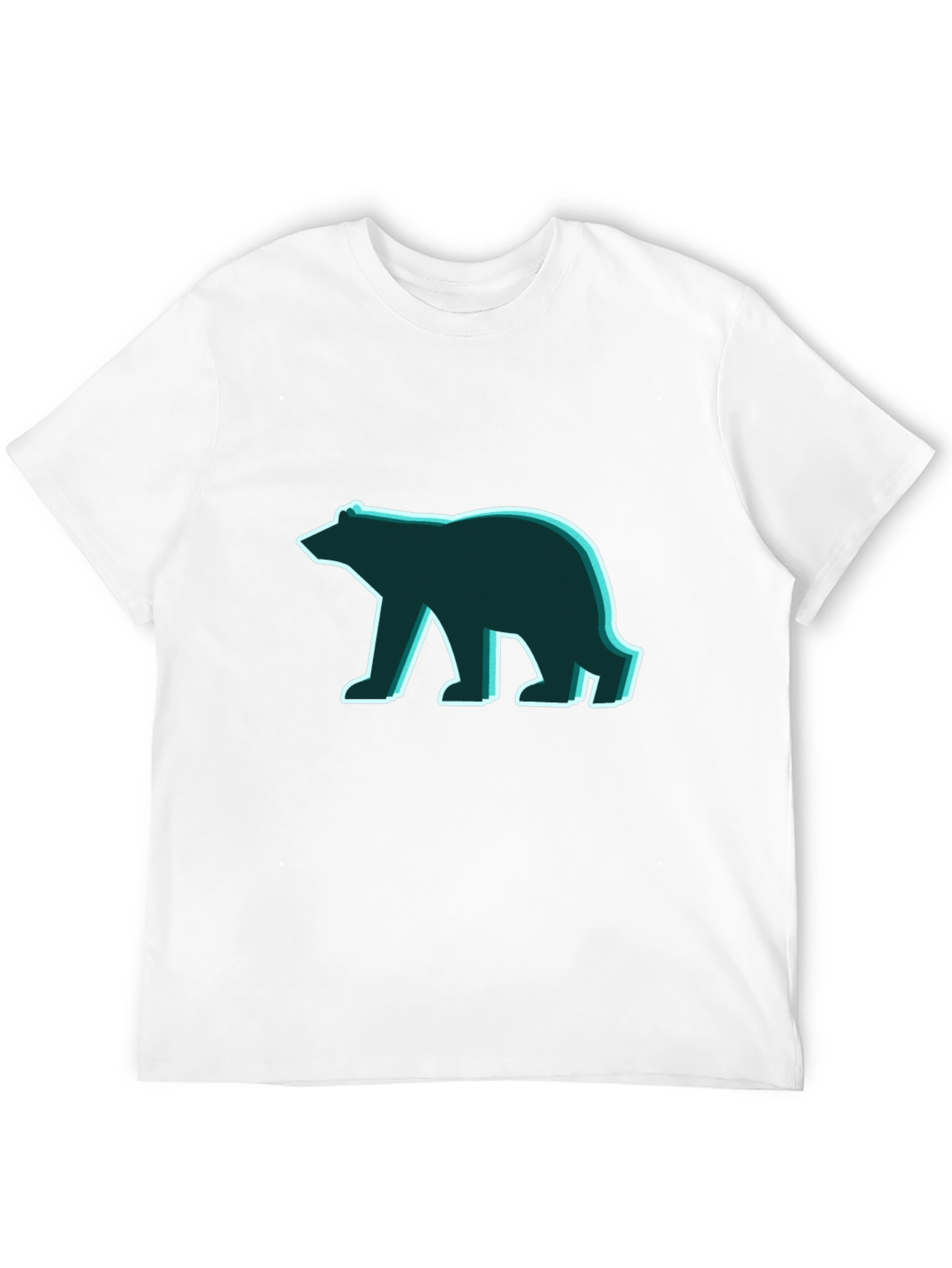 Geometric Bear Graphic Tee - Modern Minimalist Style
