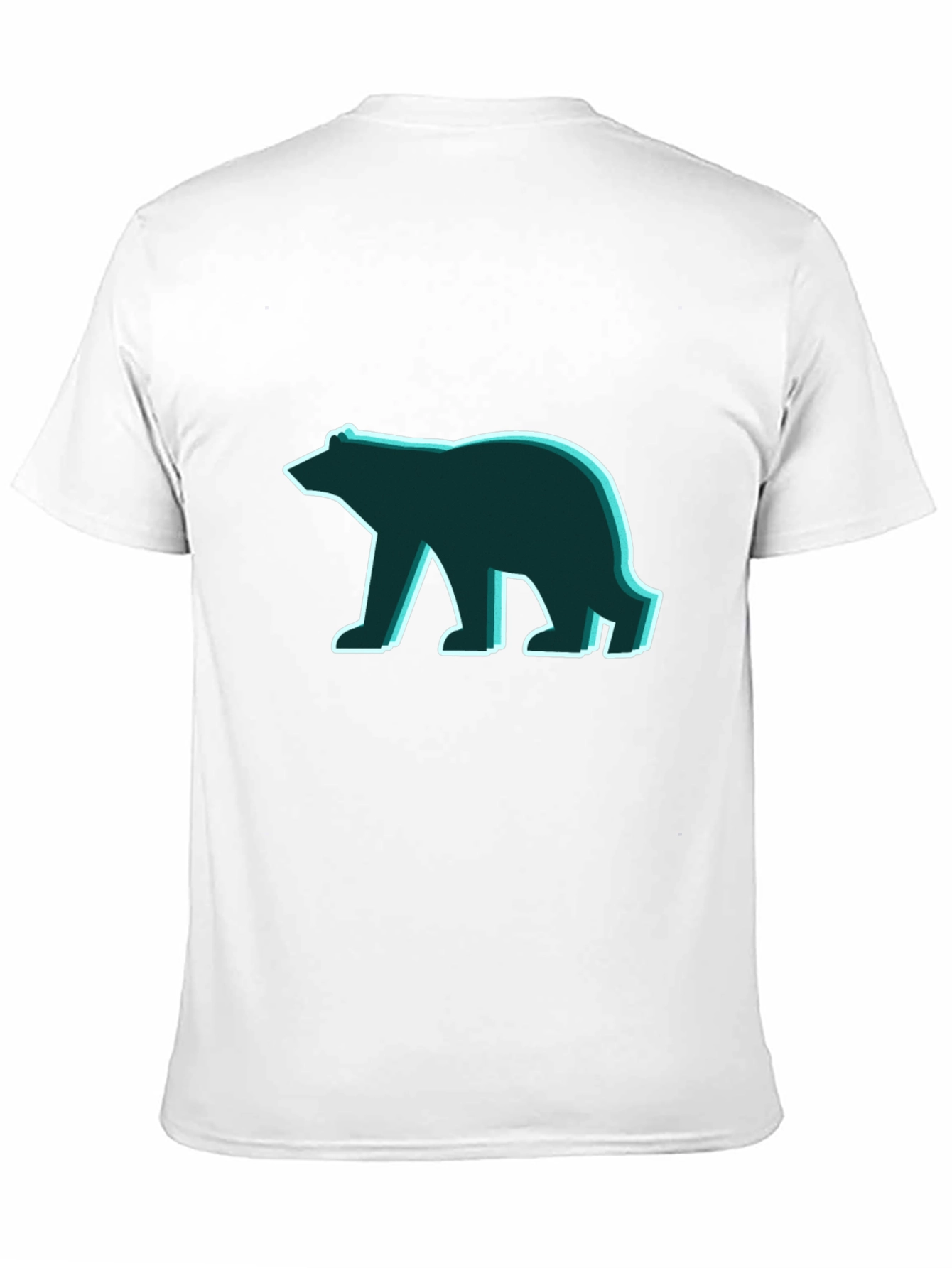 Geometric Bear Graphic Tee - Modern Minimalist Style