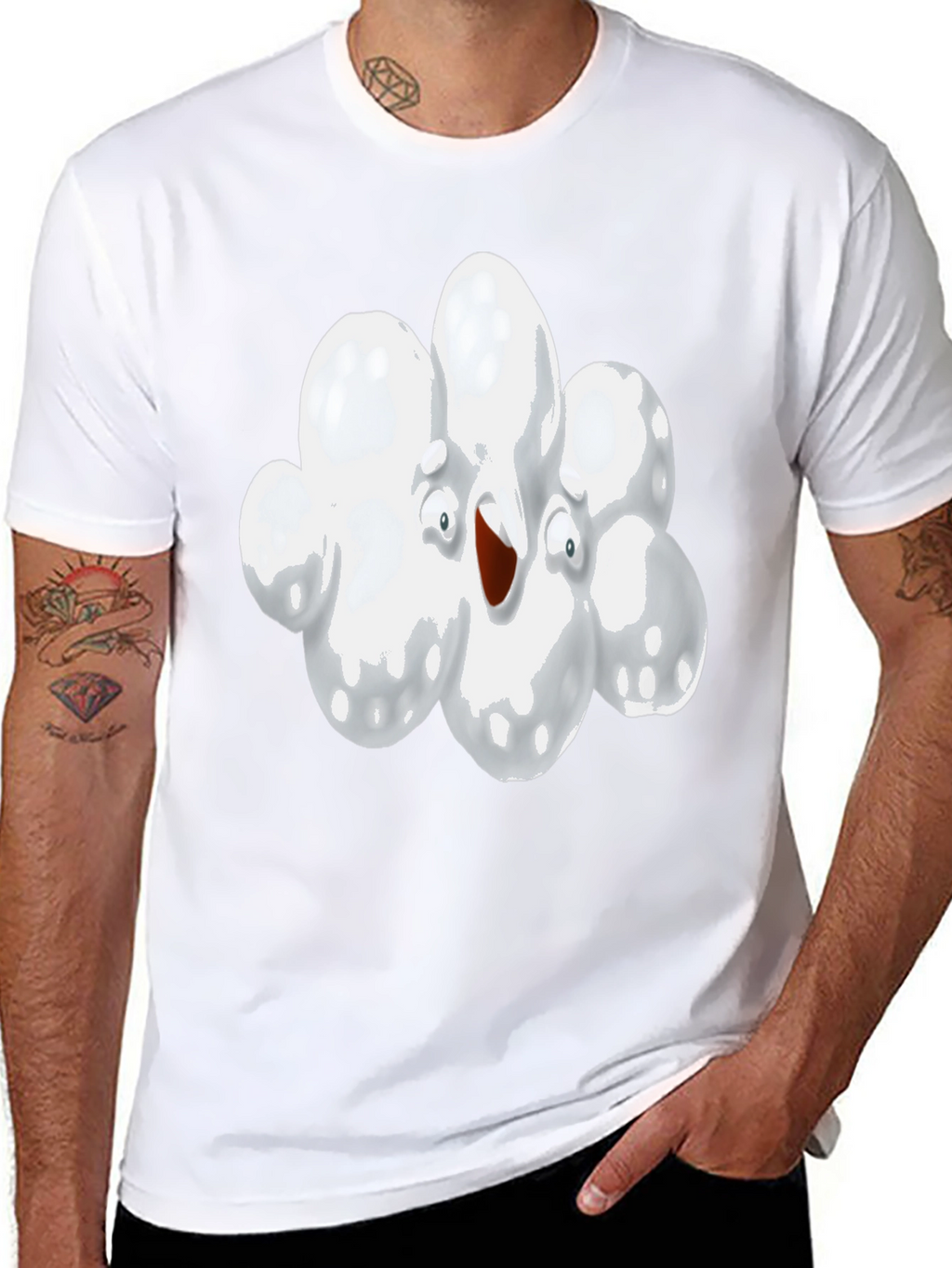 Cartoon Cloud Graphic T-Shirt