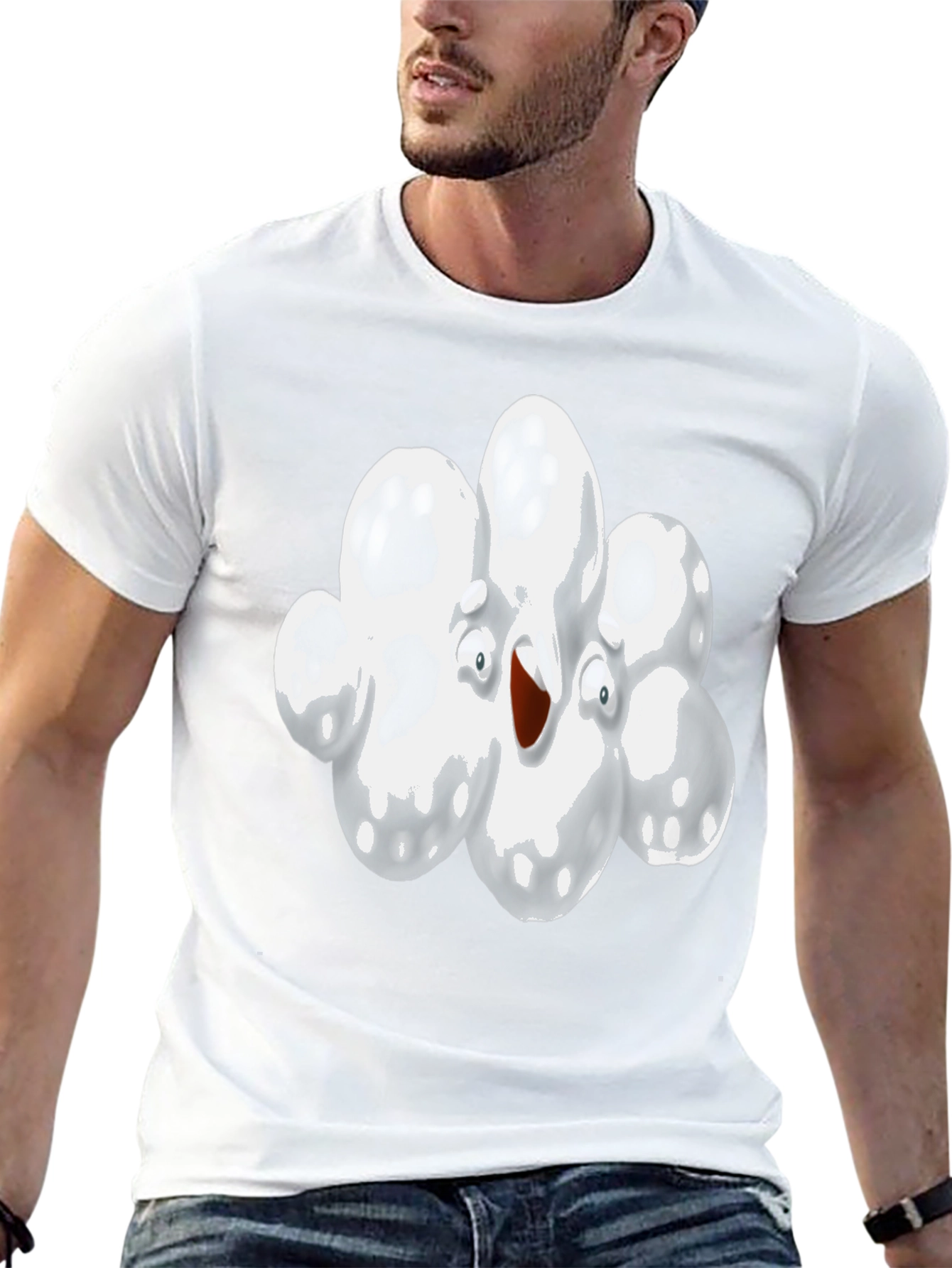 Cartoon Cloud Graphic T-Shirt