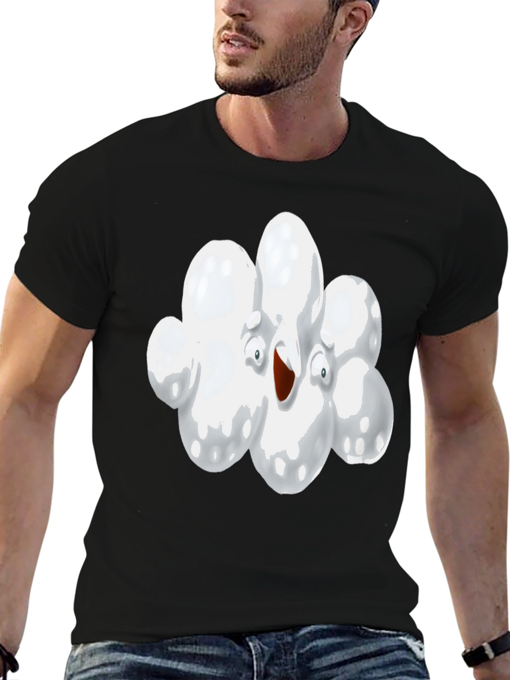 Cartoon Cloud Graphic T-Shirt