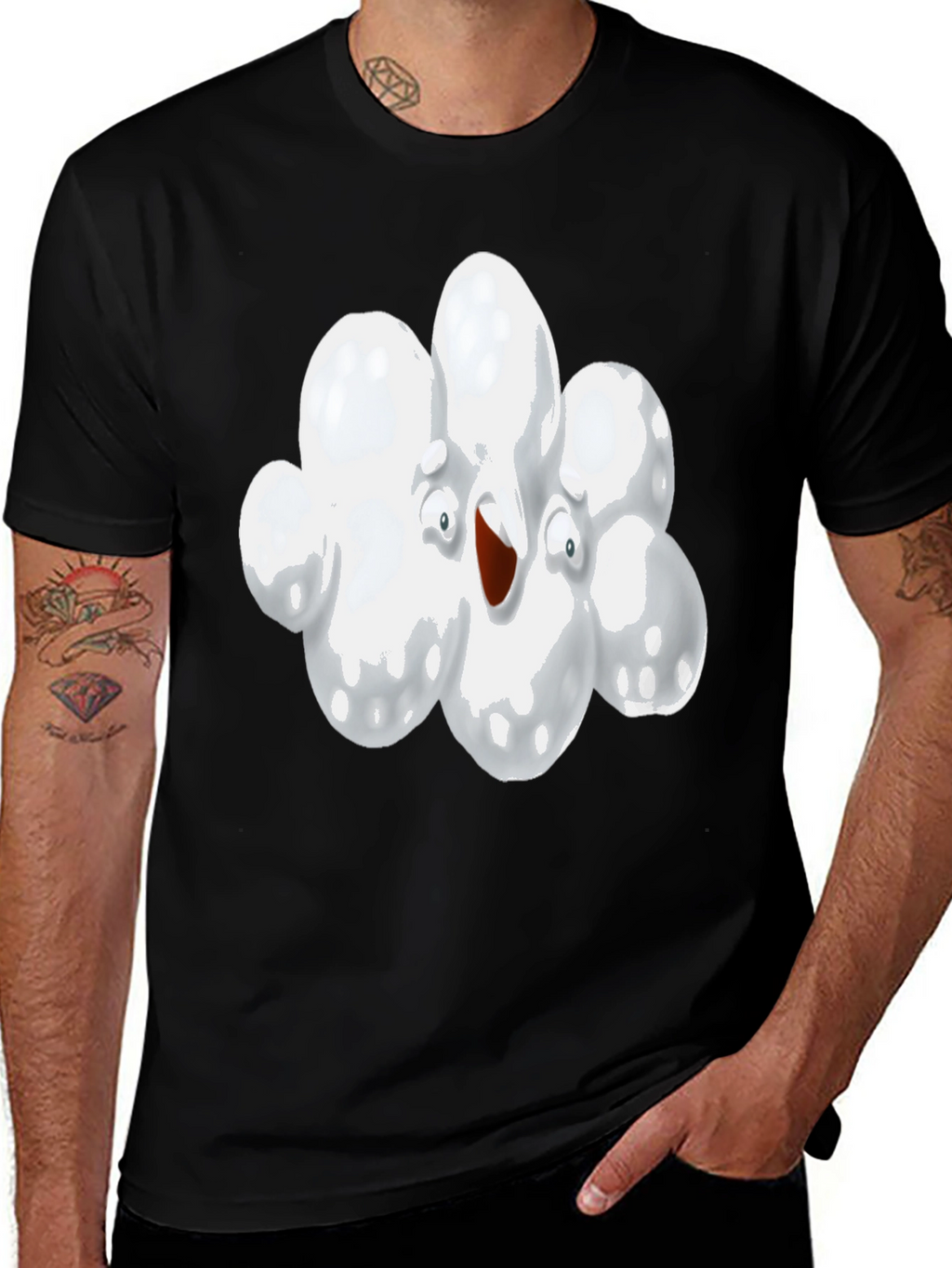 Cartoon Cloud Graphic T-Shirt