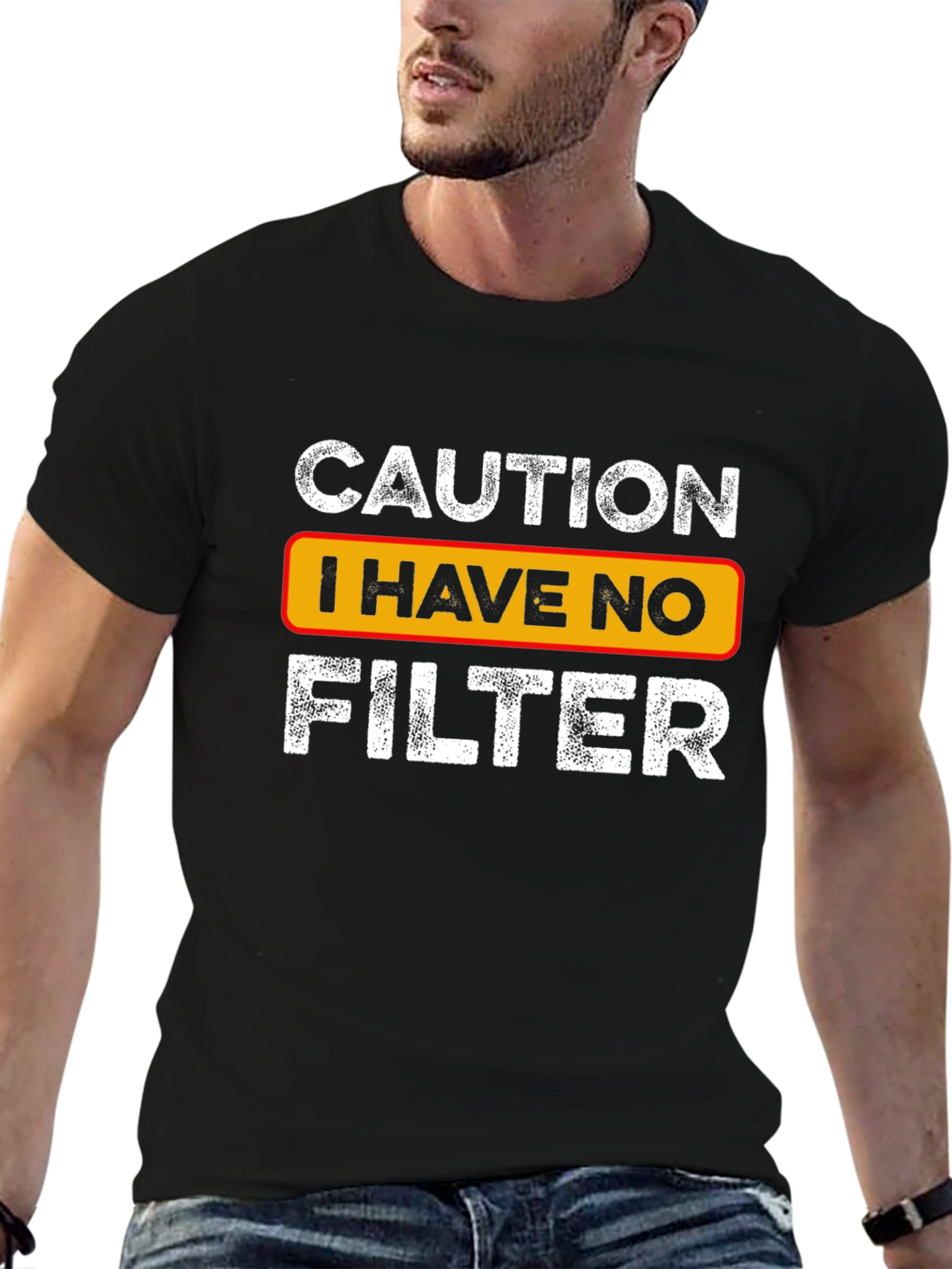 Caution I Have No Filter Graphic T-Shirt