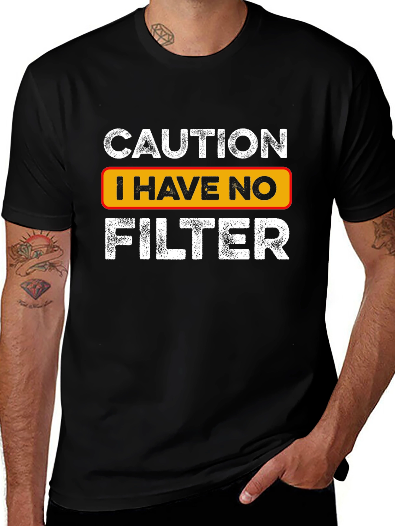 Caution I Have No Filter Graphic T-Shirt