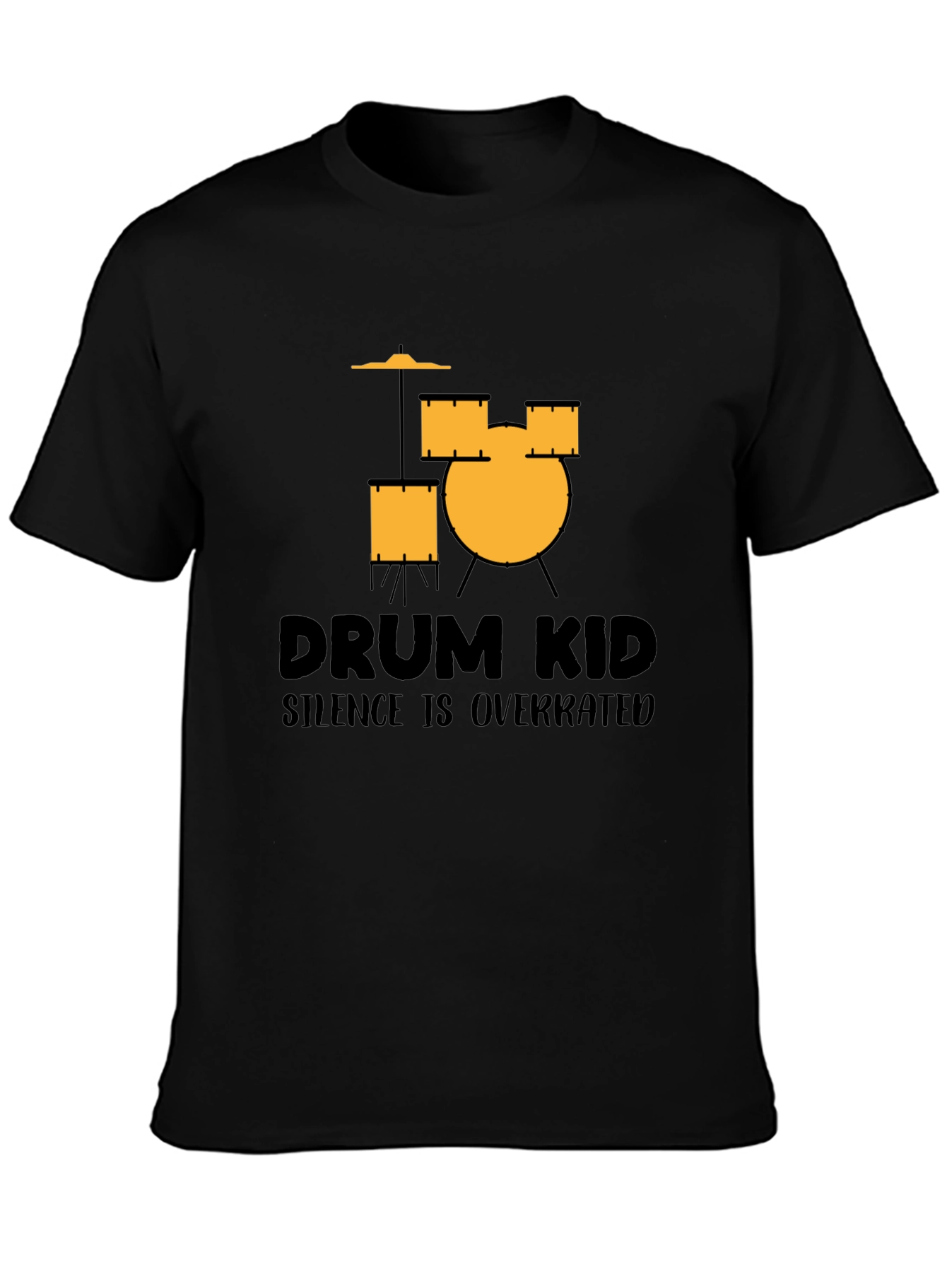 Drum Kid Silence Is Overrated Black T-Shirt