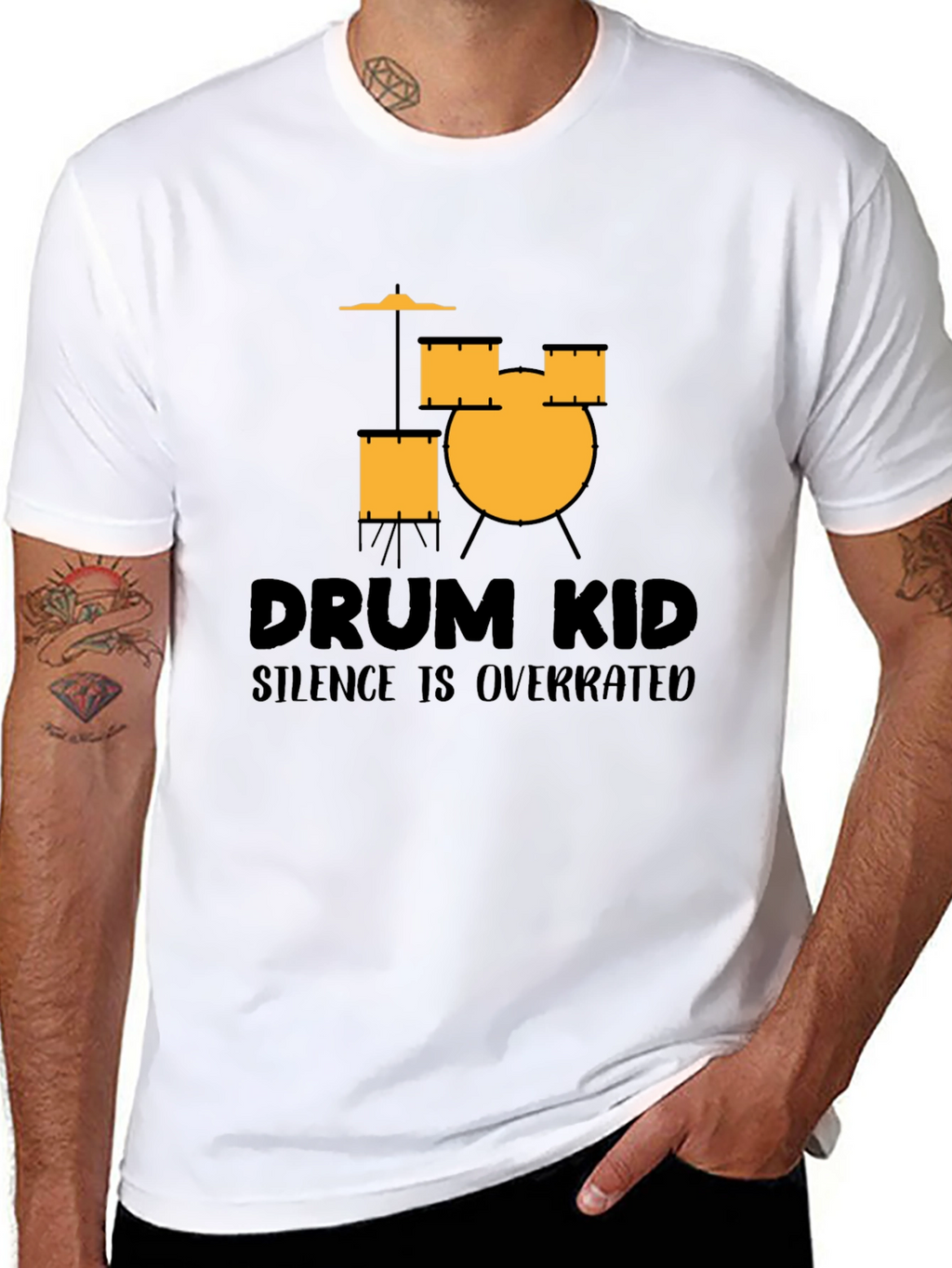 Drum Kid Silence Is Overrated Black T-Shirt