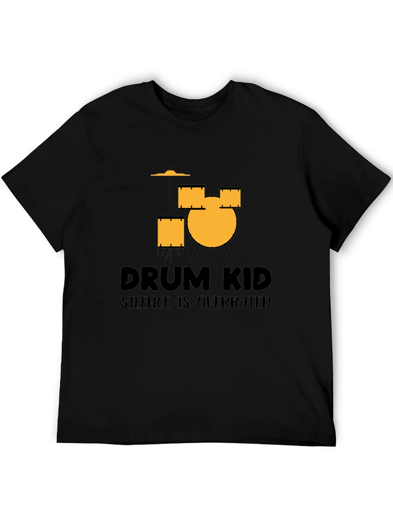 Drum Kid Silence Is Overrated Black T-Shirt