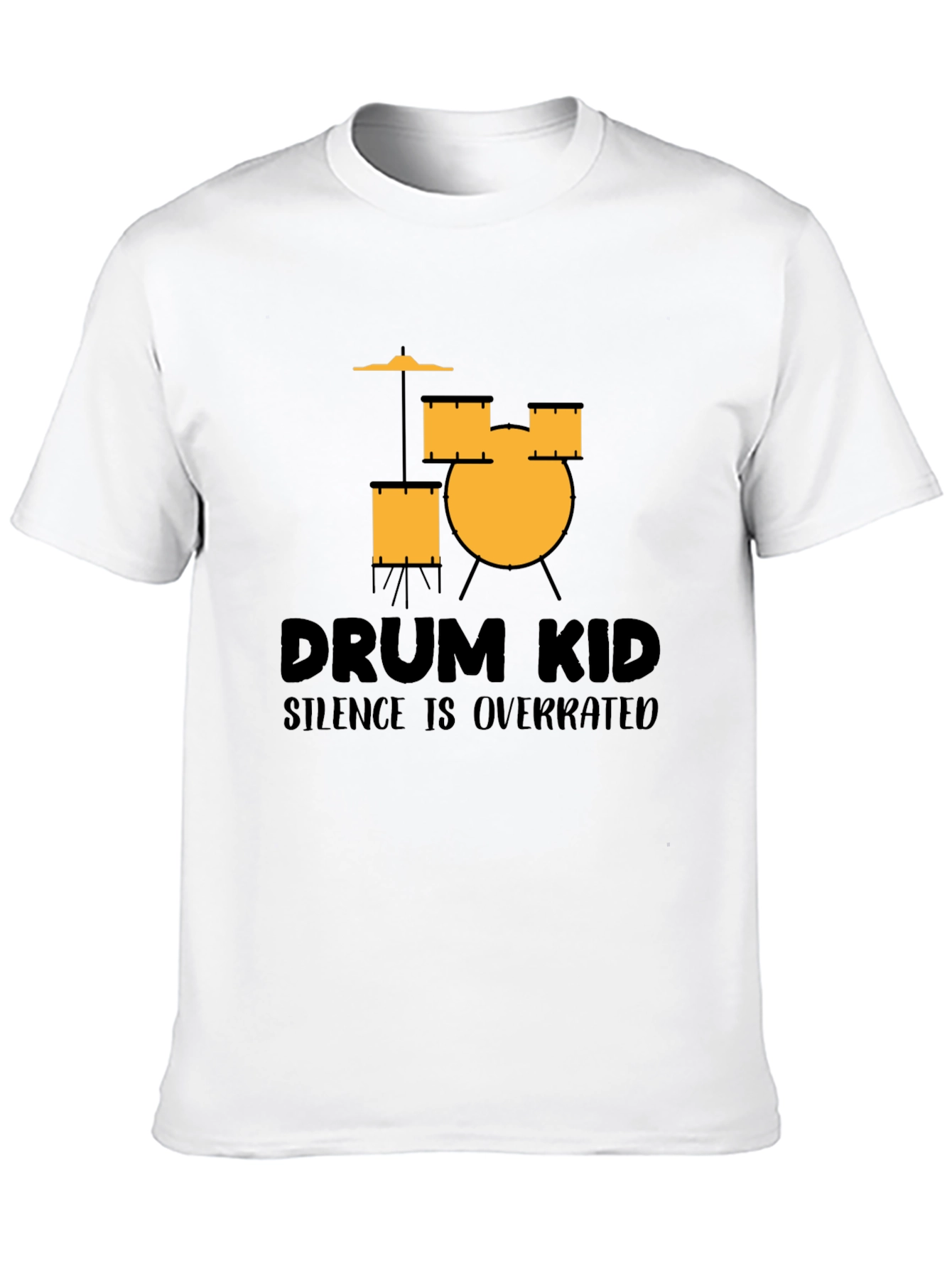 Drum Kid Silence Is Overrated Black T-Shirt