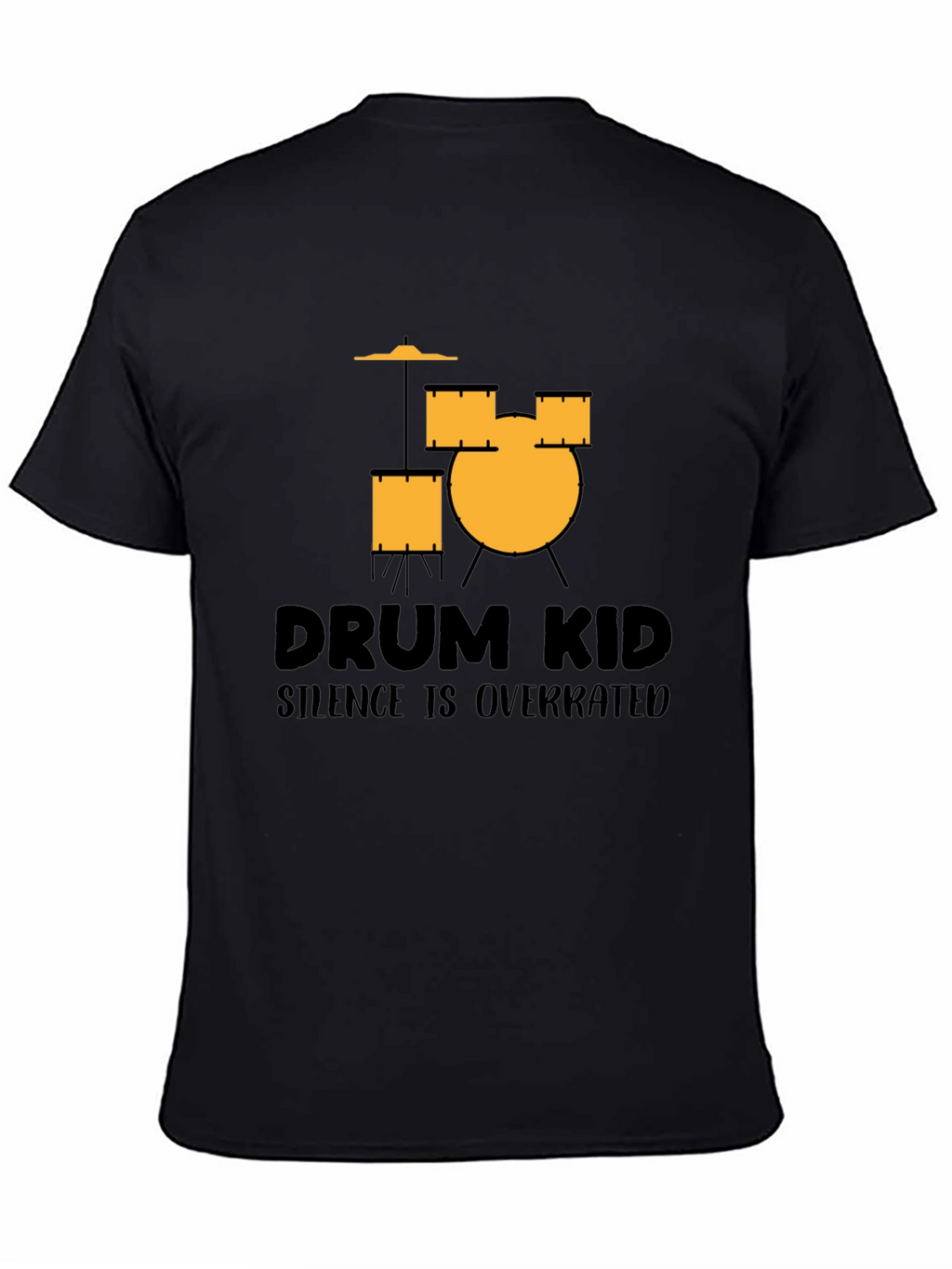 Drum Kid Silence Is Overrated Black T-Shirt
