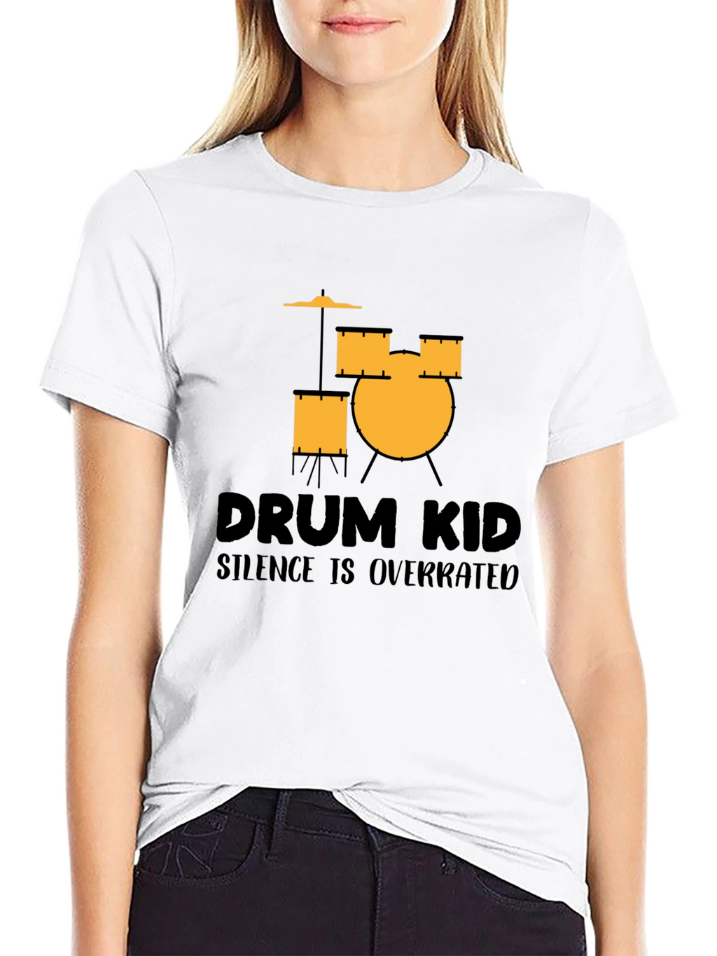 Drum Kid Silence Is Overrated Black T-Shirt