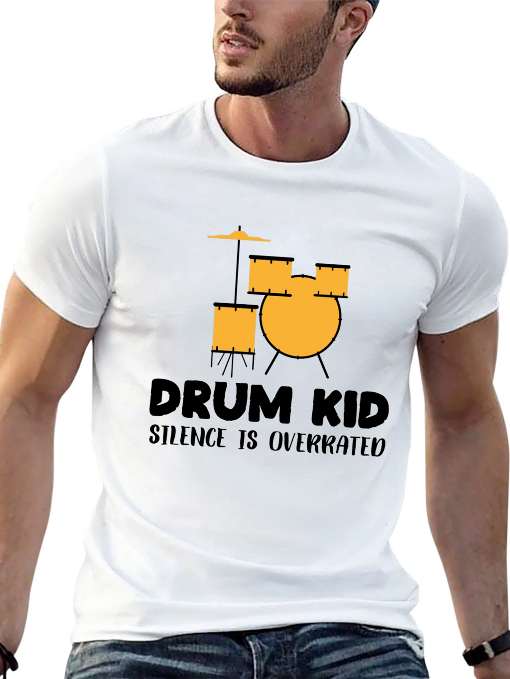 Drum Kid Silence Is Overrated Black T-Shirt