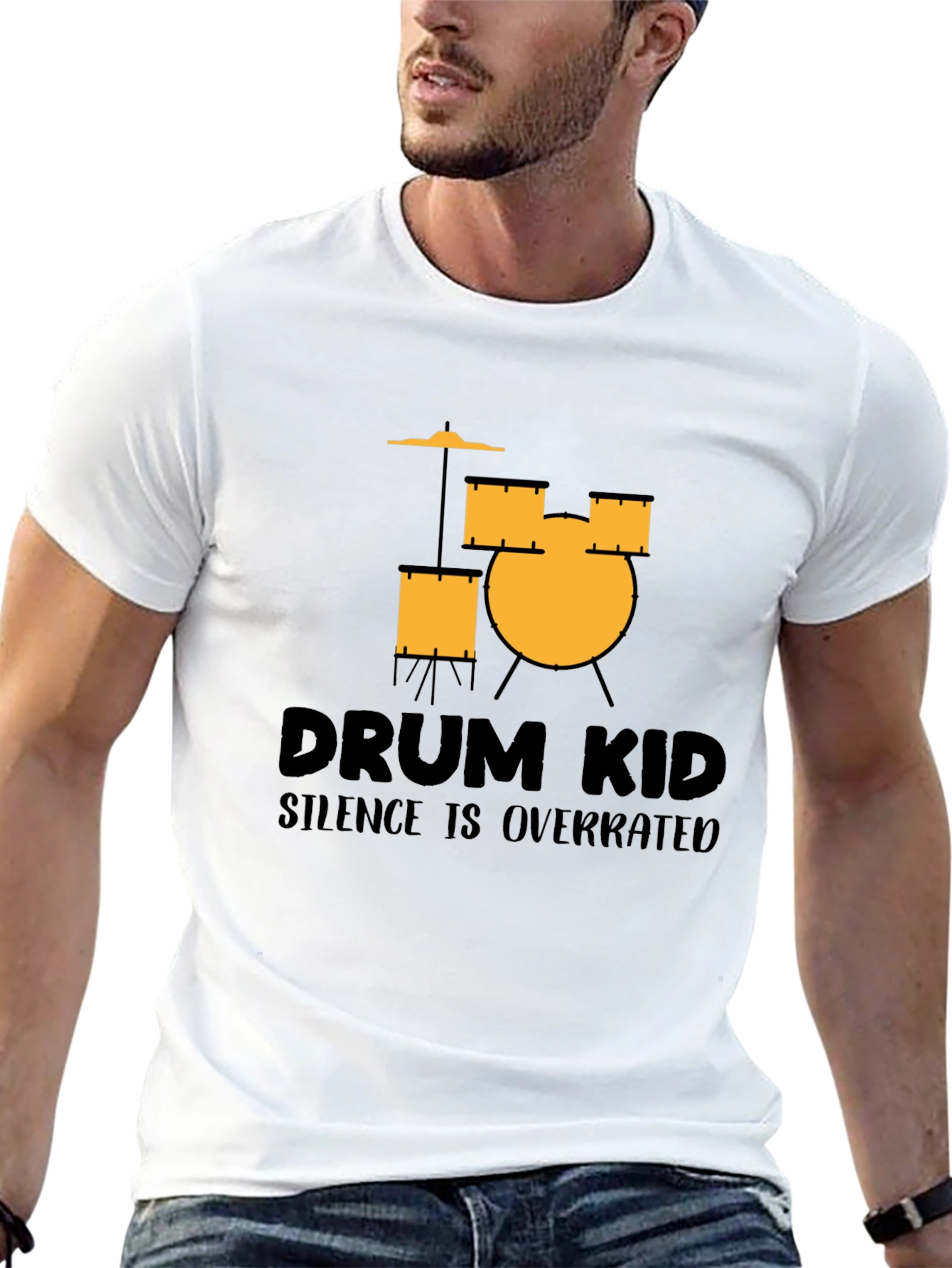 Drum Kid Silence Is Overrated Black T-Shirt