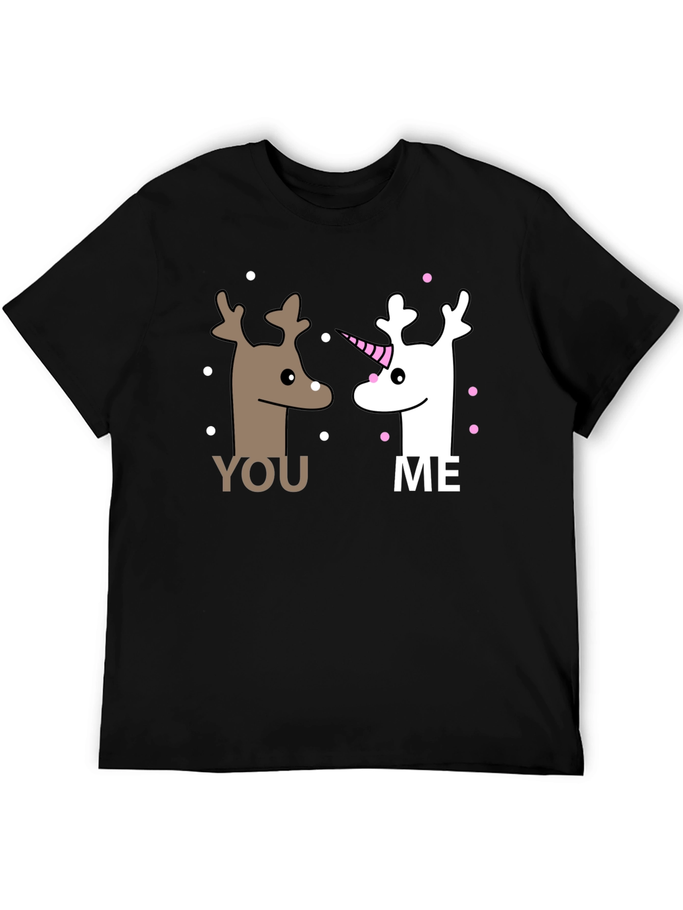 Cute You and Me Reindeer & Unicorn Graphic T-Shirt