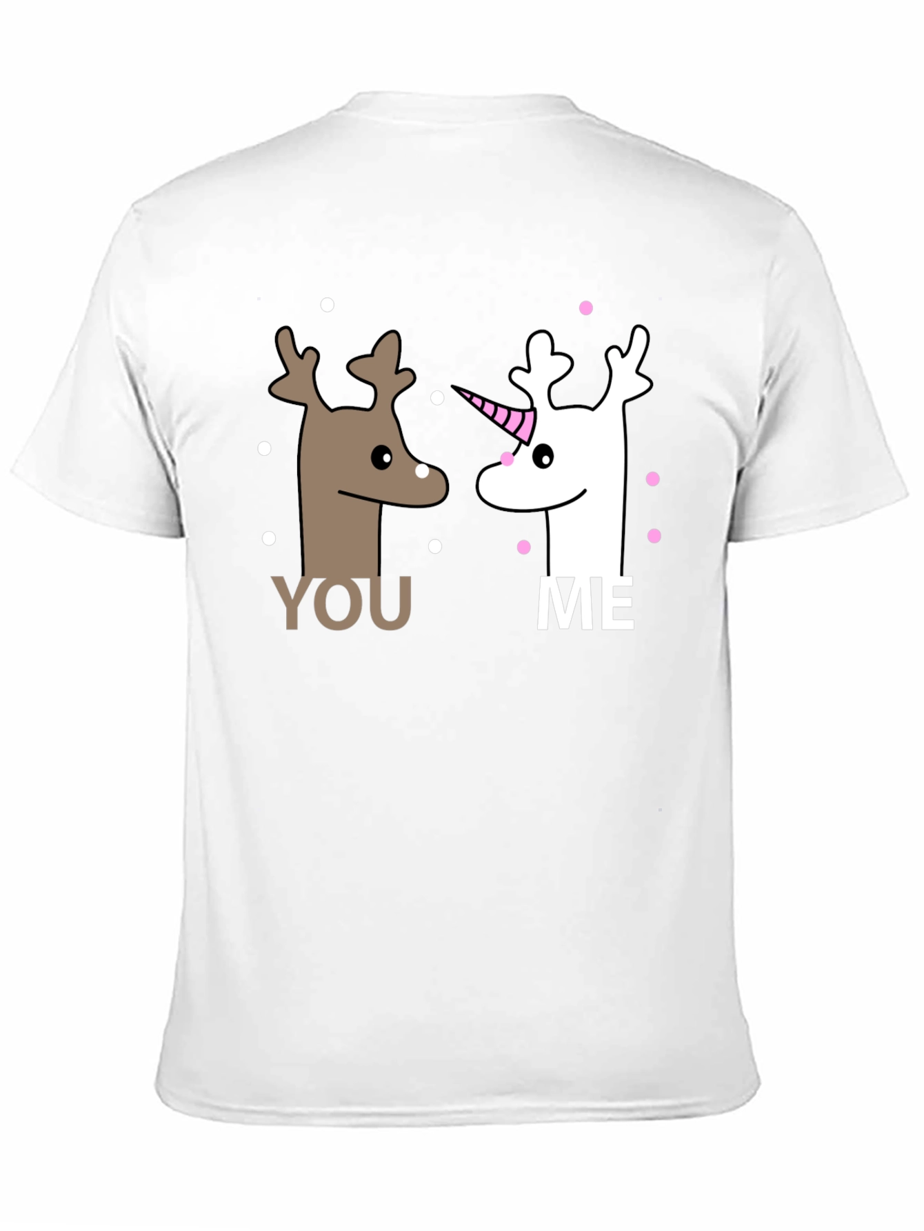 Cute You and Me Reindeer & Unicorn Graphic T-Shirt