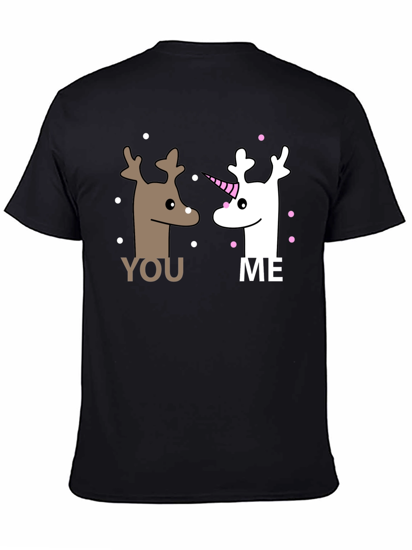 Cute You and Me Reindeer & Unicorn Graphic T-Shirt