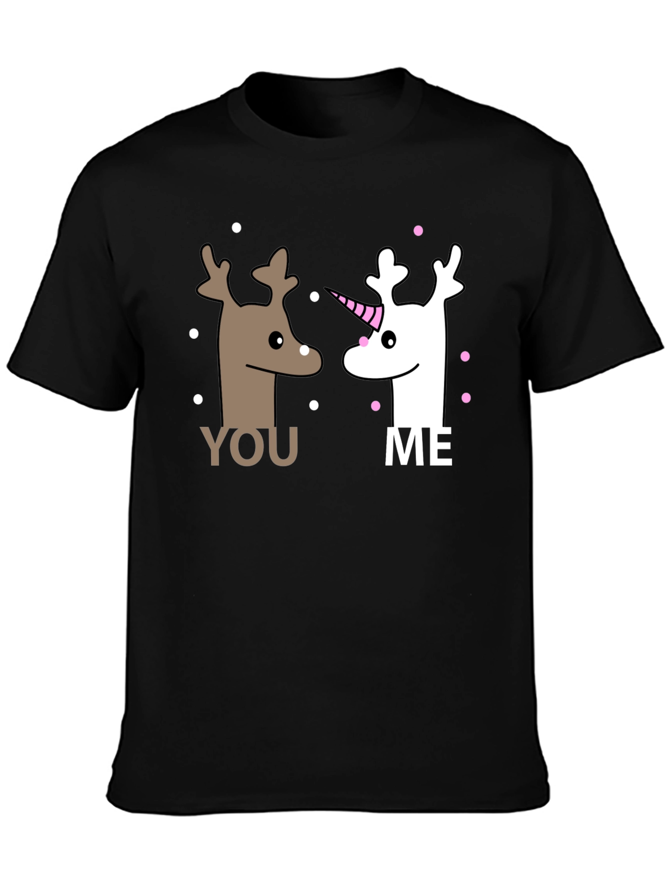 Cute You and Me Reindeer & Unicorn Graphic T-Shirt