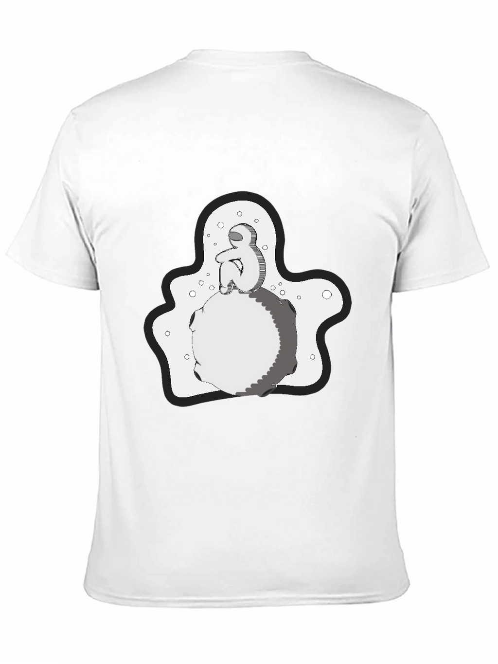 Contemplative Graphic Print T-Shirt - Black