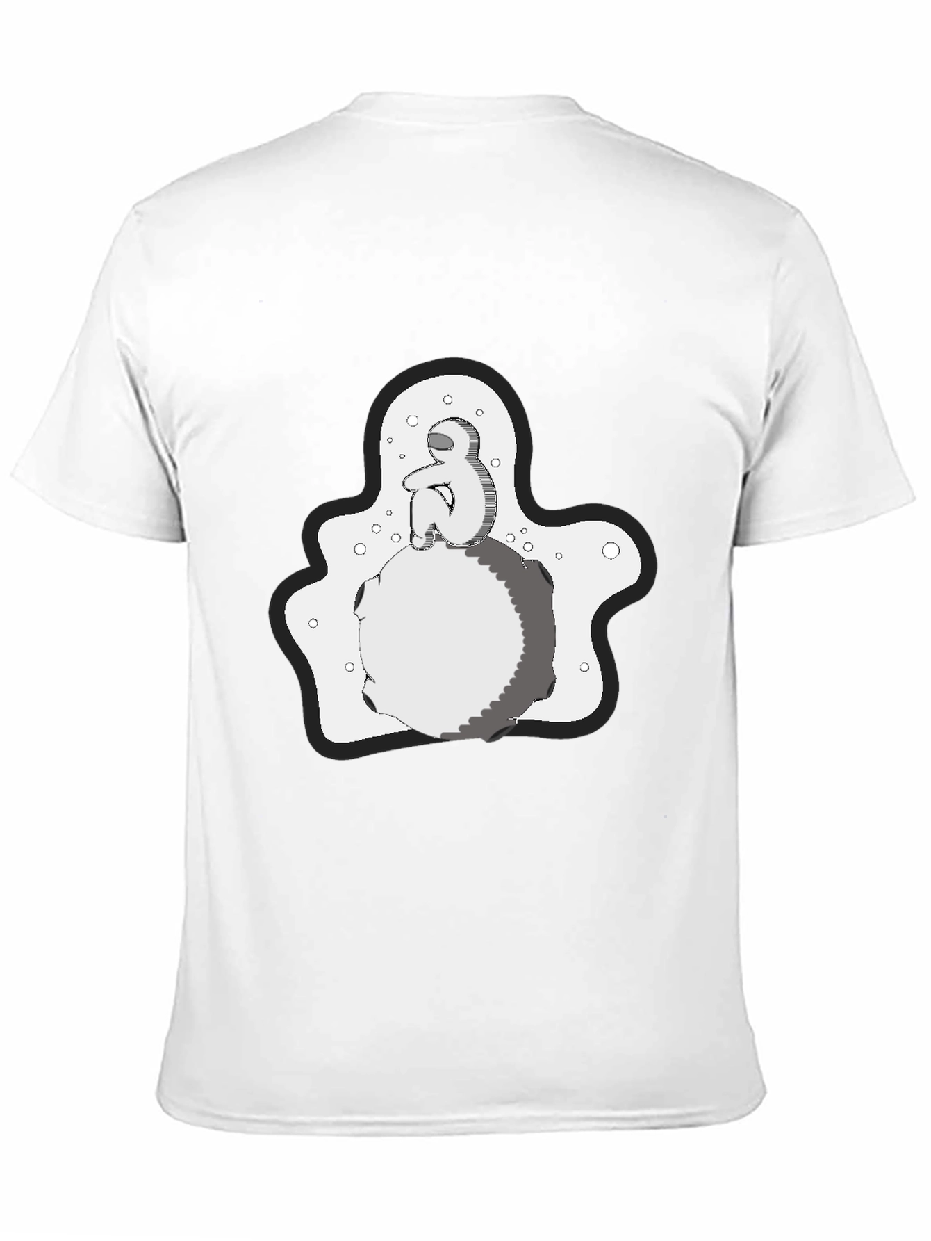 Contemplative Graphic Print T-Shirt - Black
