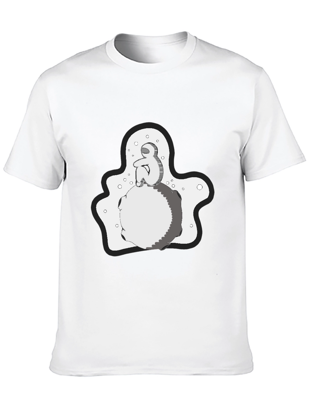 Contemplative Graphic Print T-Shirt - Black