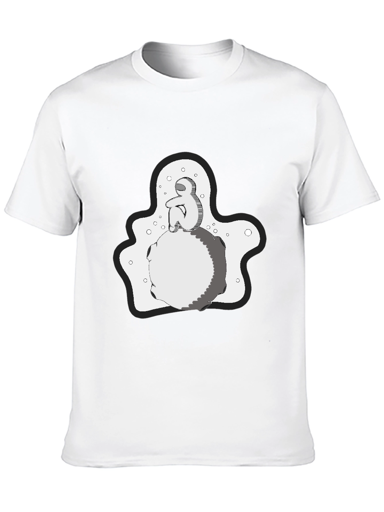 Contemplative Graphic Print T-Shirt - Black