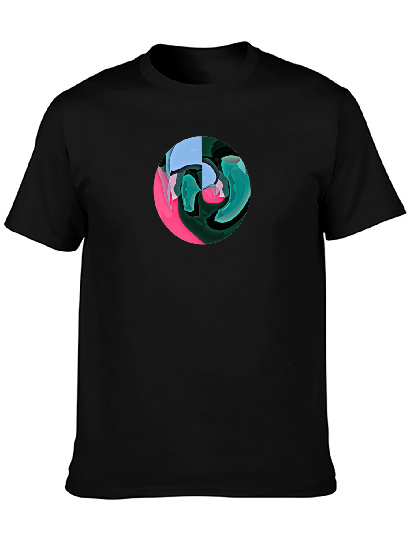 Abstract Circle Graphic Black T-Shirt