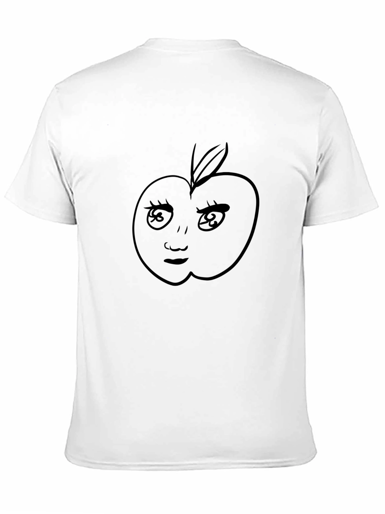 Funny Apple Face Black T-Shirt - Unique Design