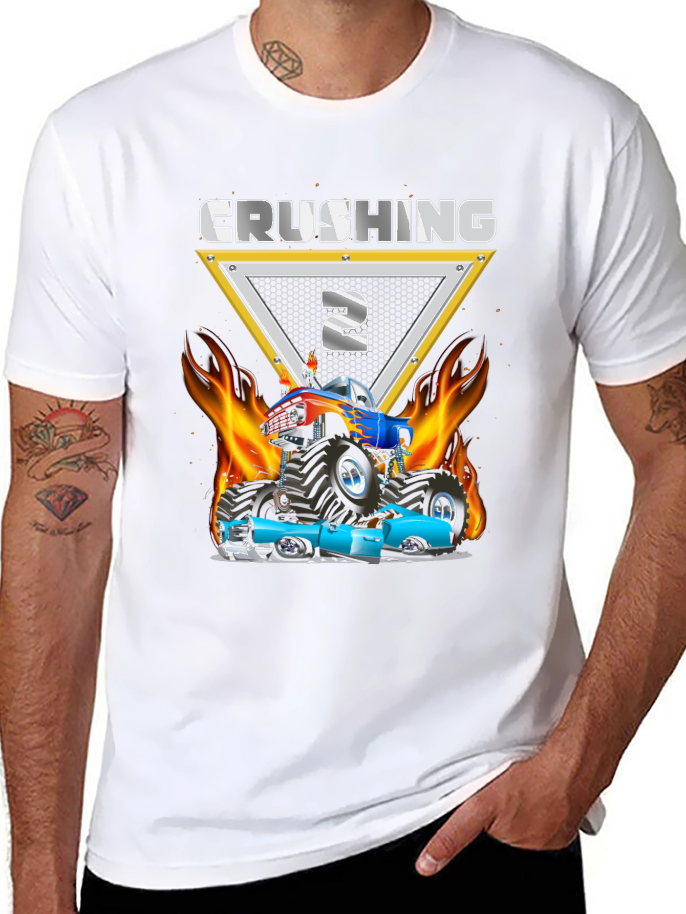 Crushing Two Monster Truck Birthday Shirt