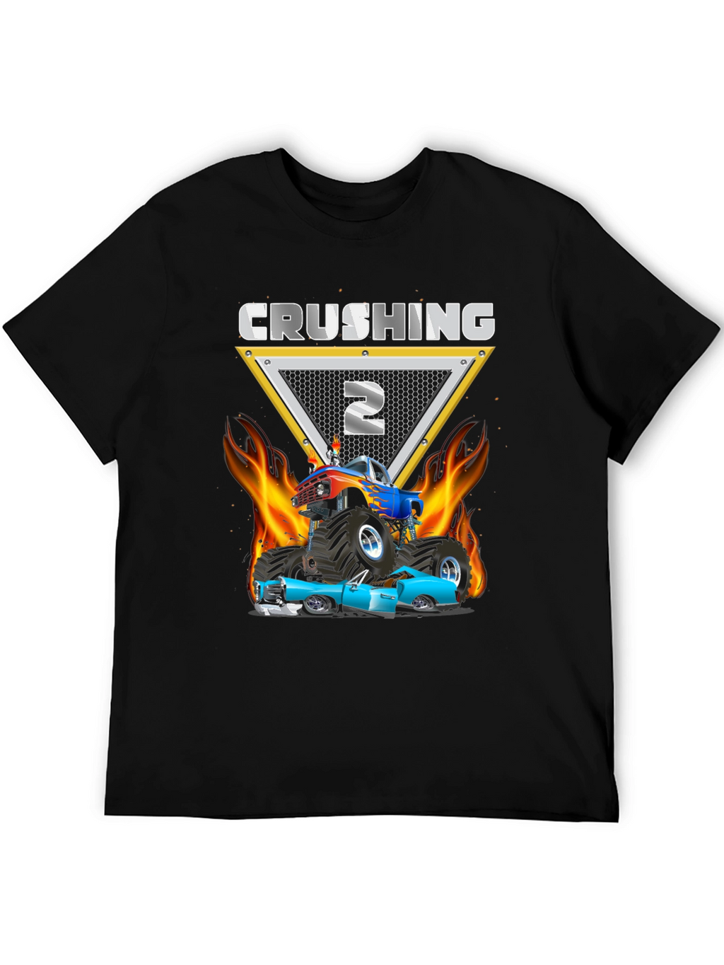 Crushing Two Monster Truck Birthday Shirt