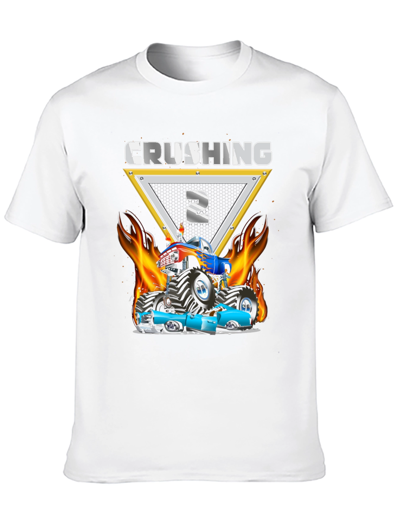 Crushing Two Monster Truck Birthday Shirt