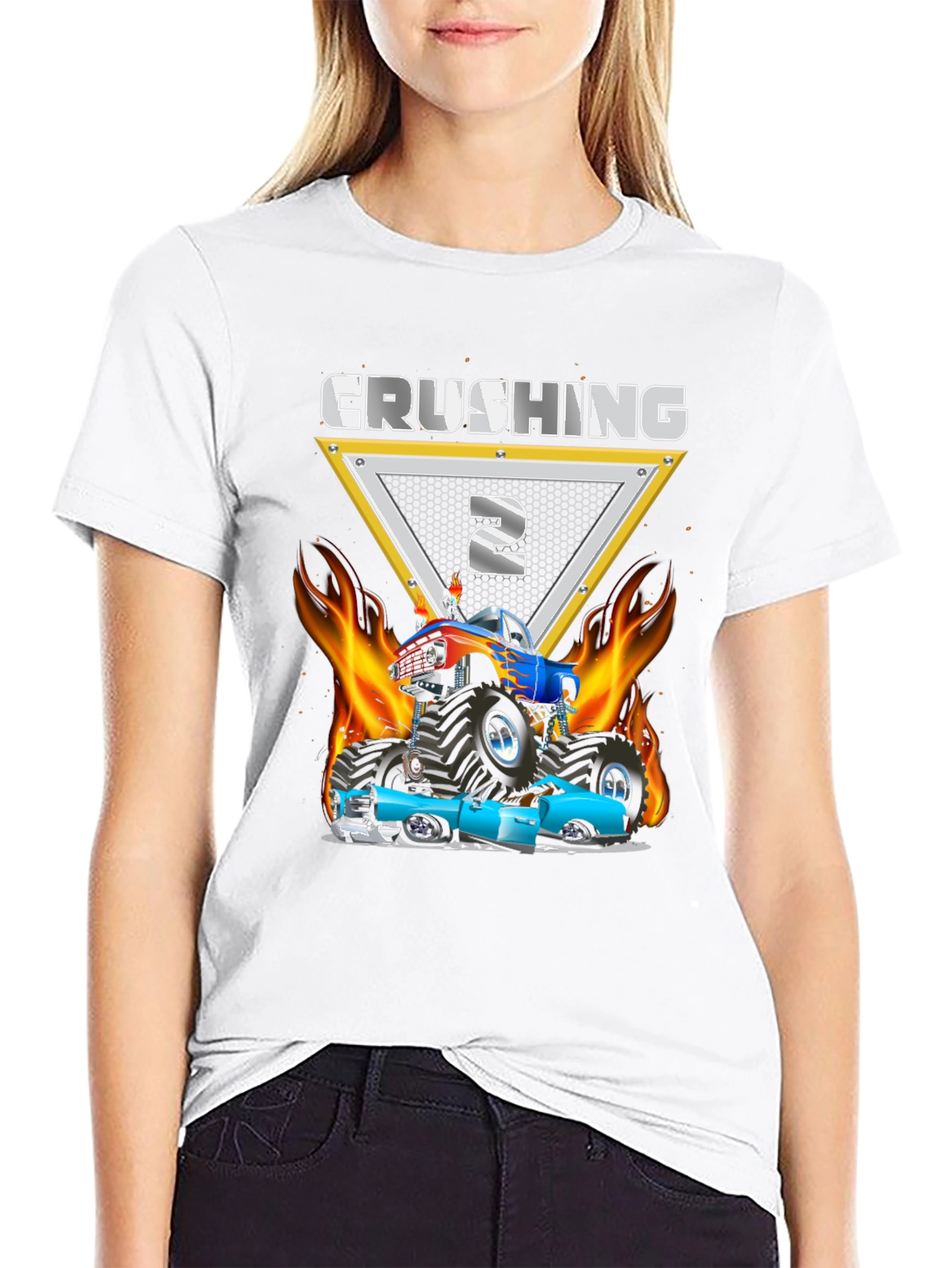 Crushing Two Monster Truck Birthday Shirt