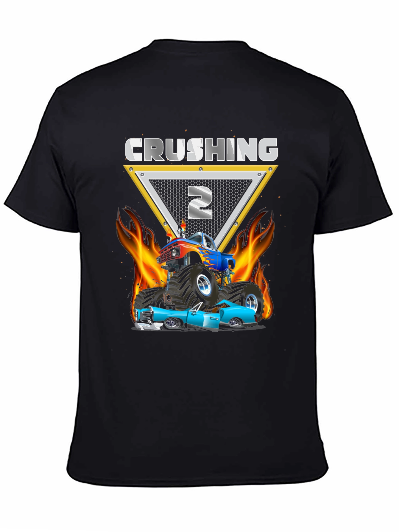 Crushing Two Monster Truck Birthday Shirt