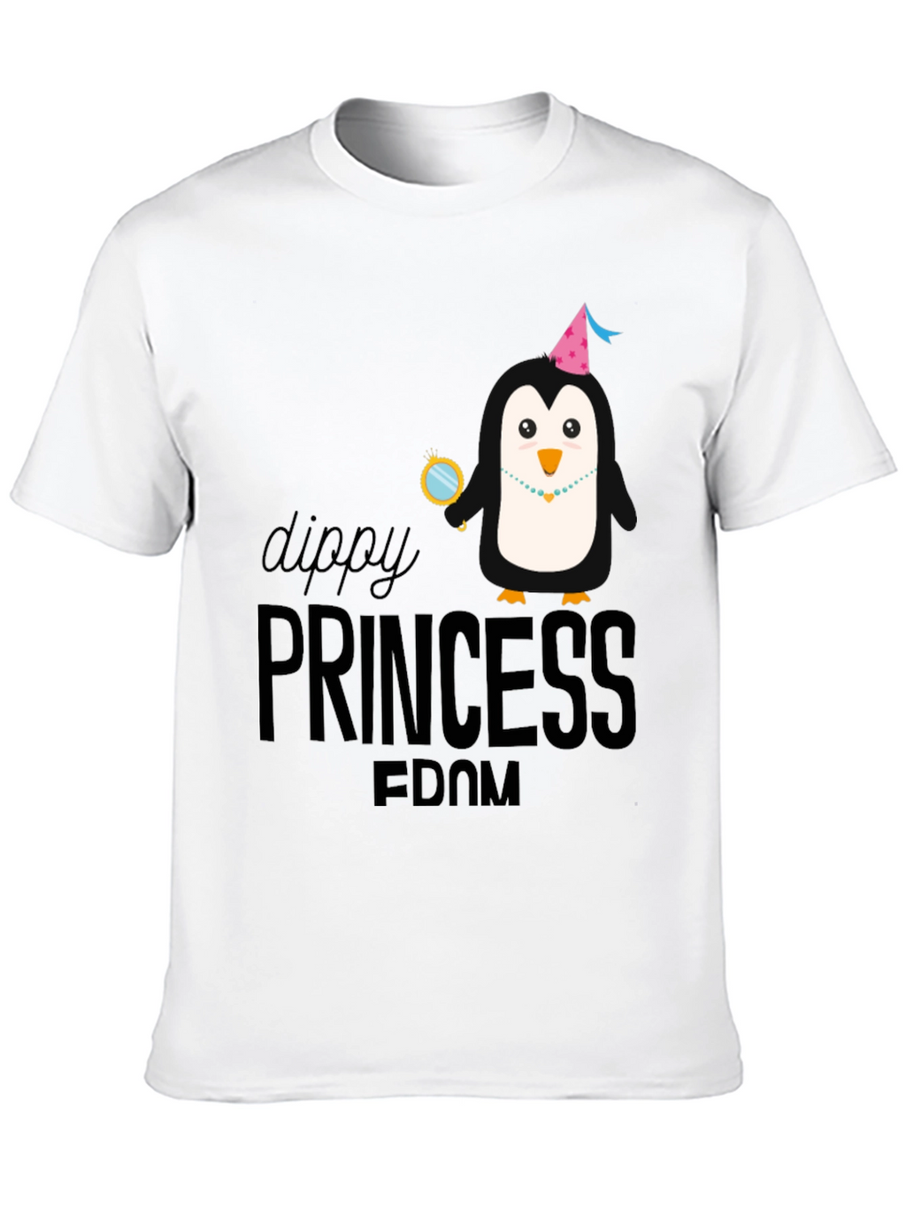 Dippy Princess Penguin Black T-Shirt