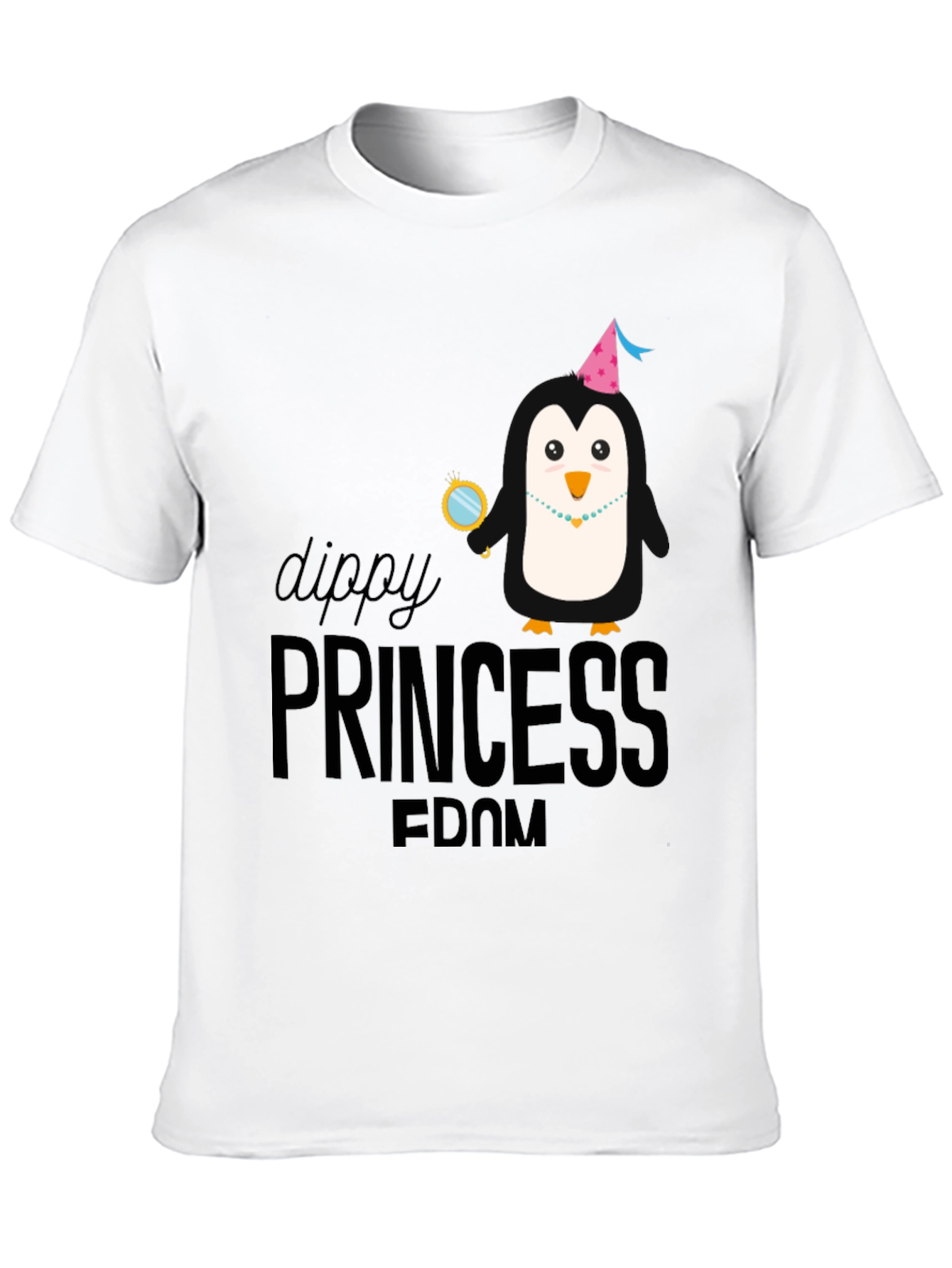 Dippy Princess Penguin Black T-Shirt