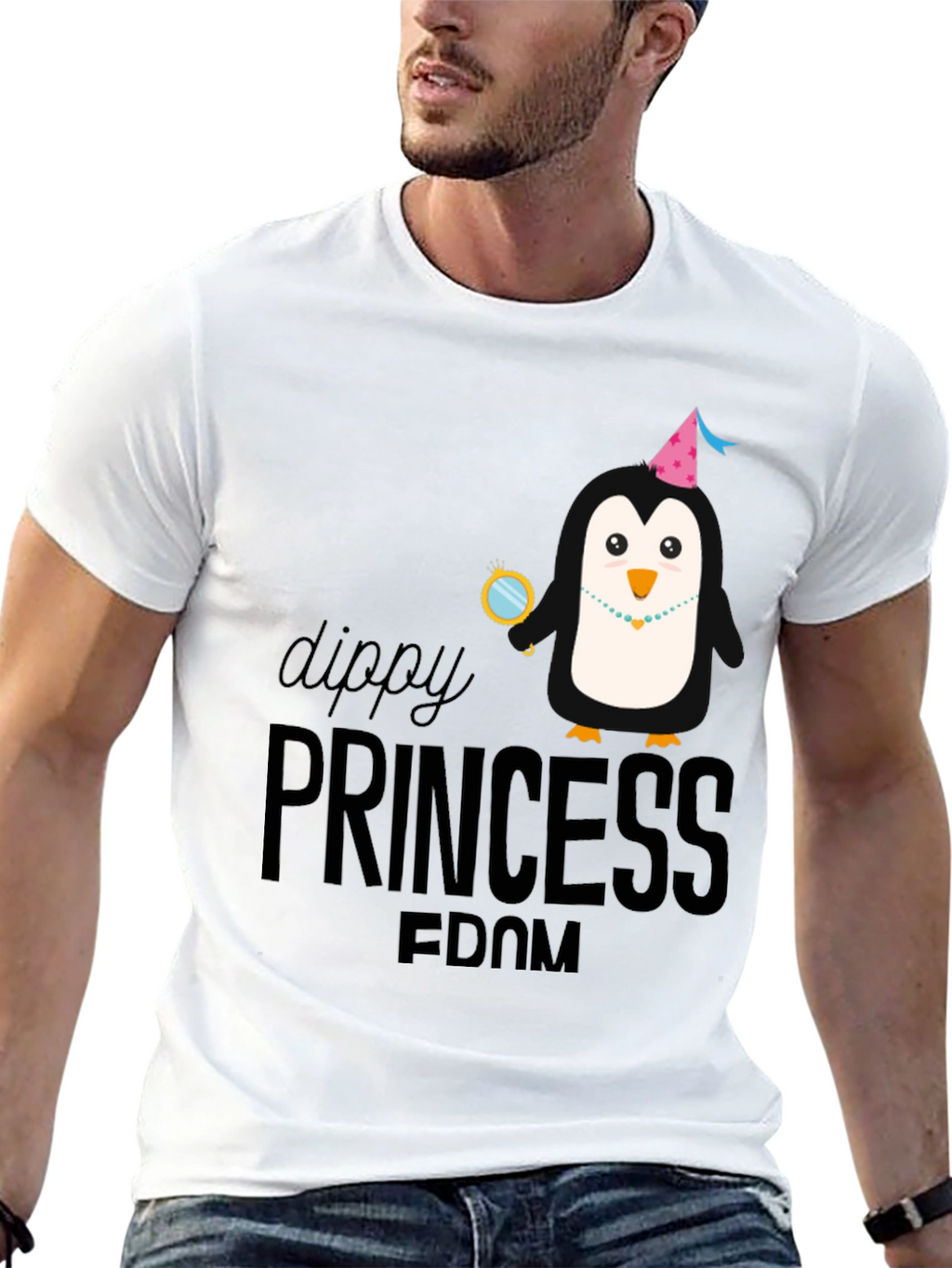 Dippy Princess Penguin Black T-Shirt