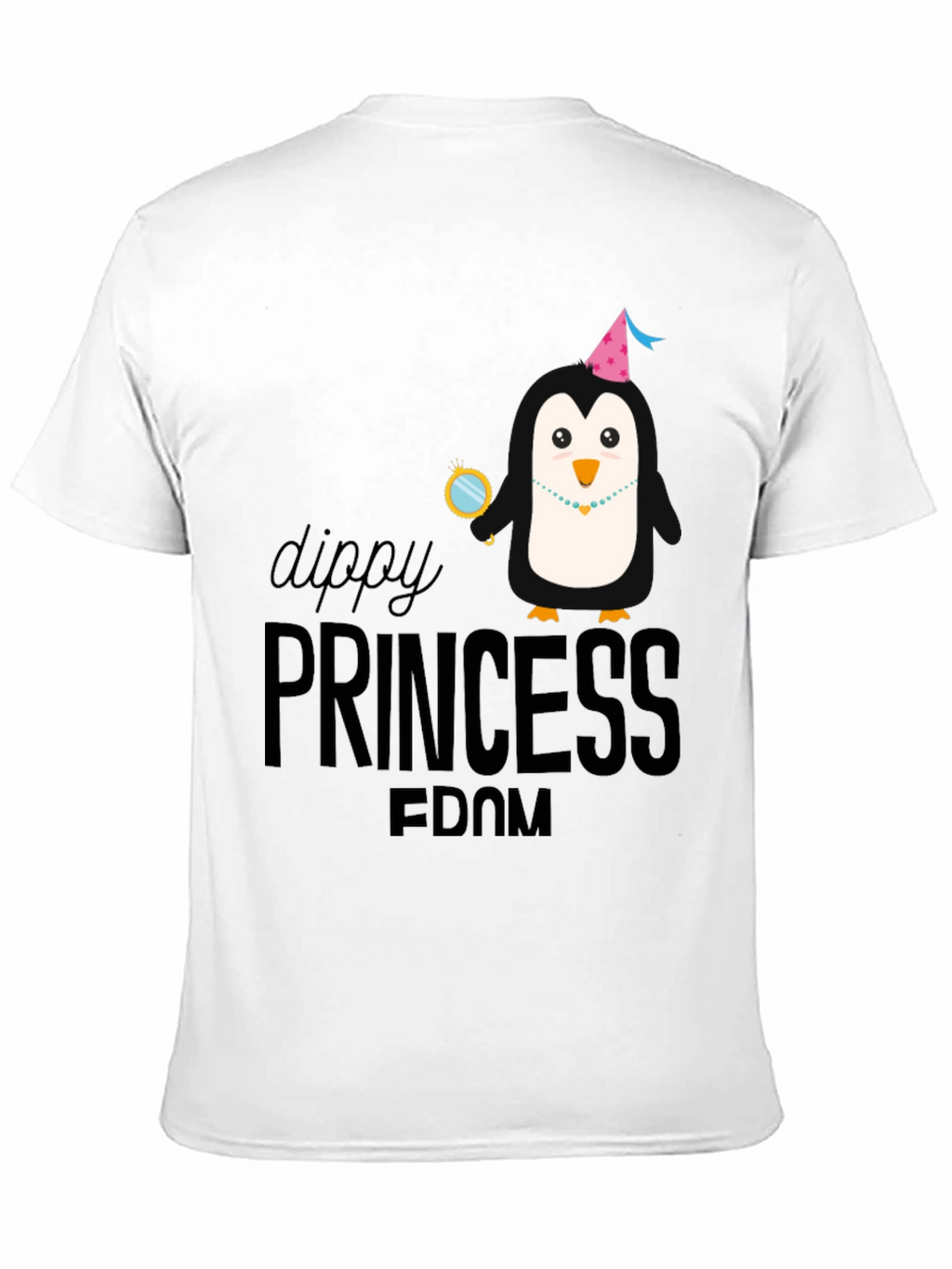 Dippy Princess Penguin Black T-Shirt