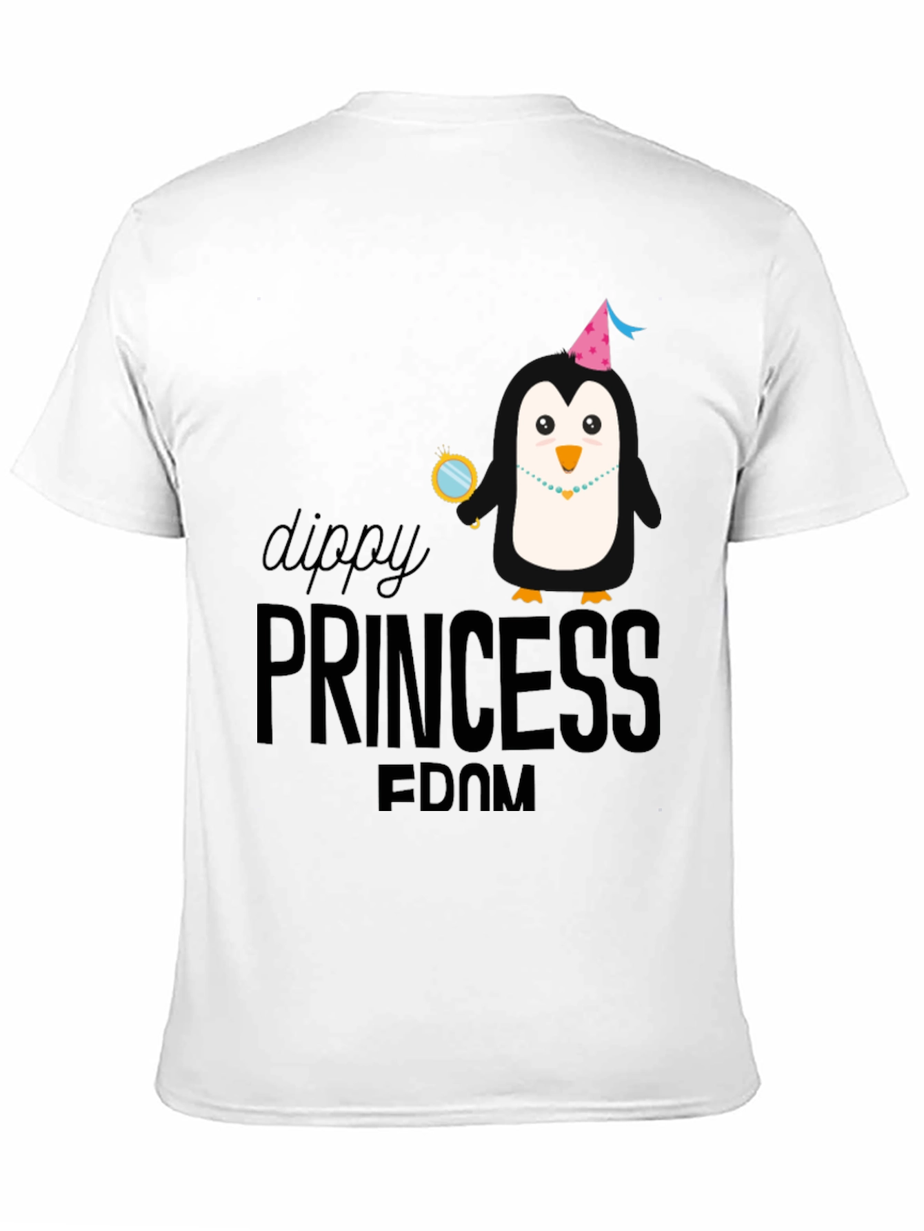 Dippy Princess Penguin Black T-Shirt