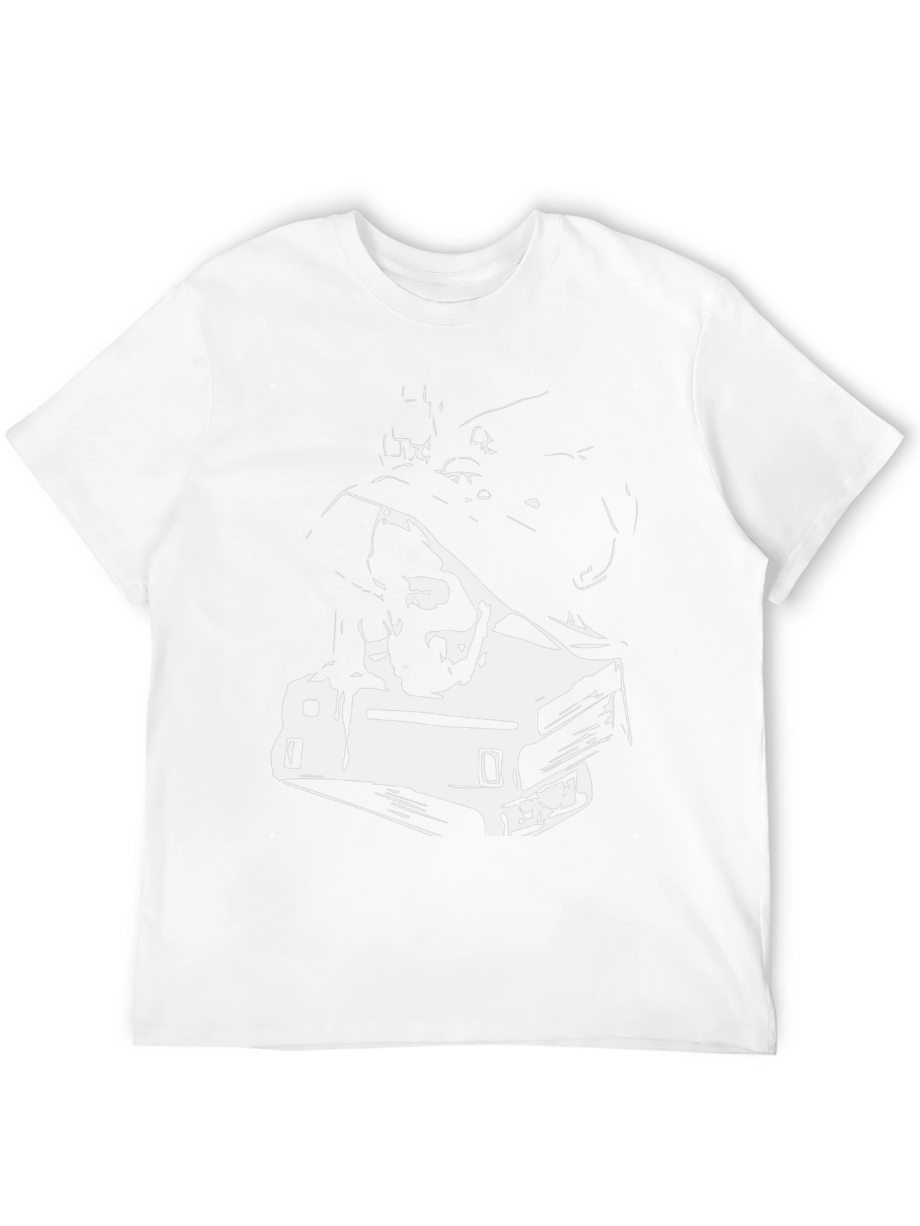 Edgy Graphic Tee - Car & Skull Design