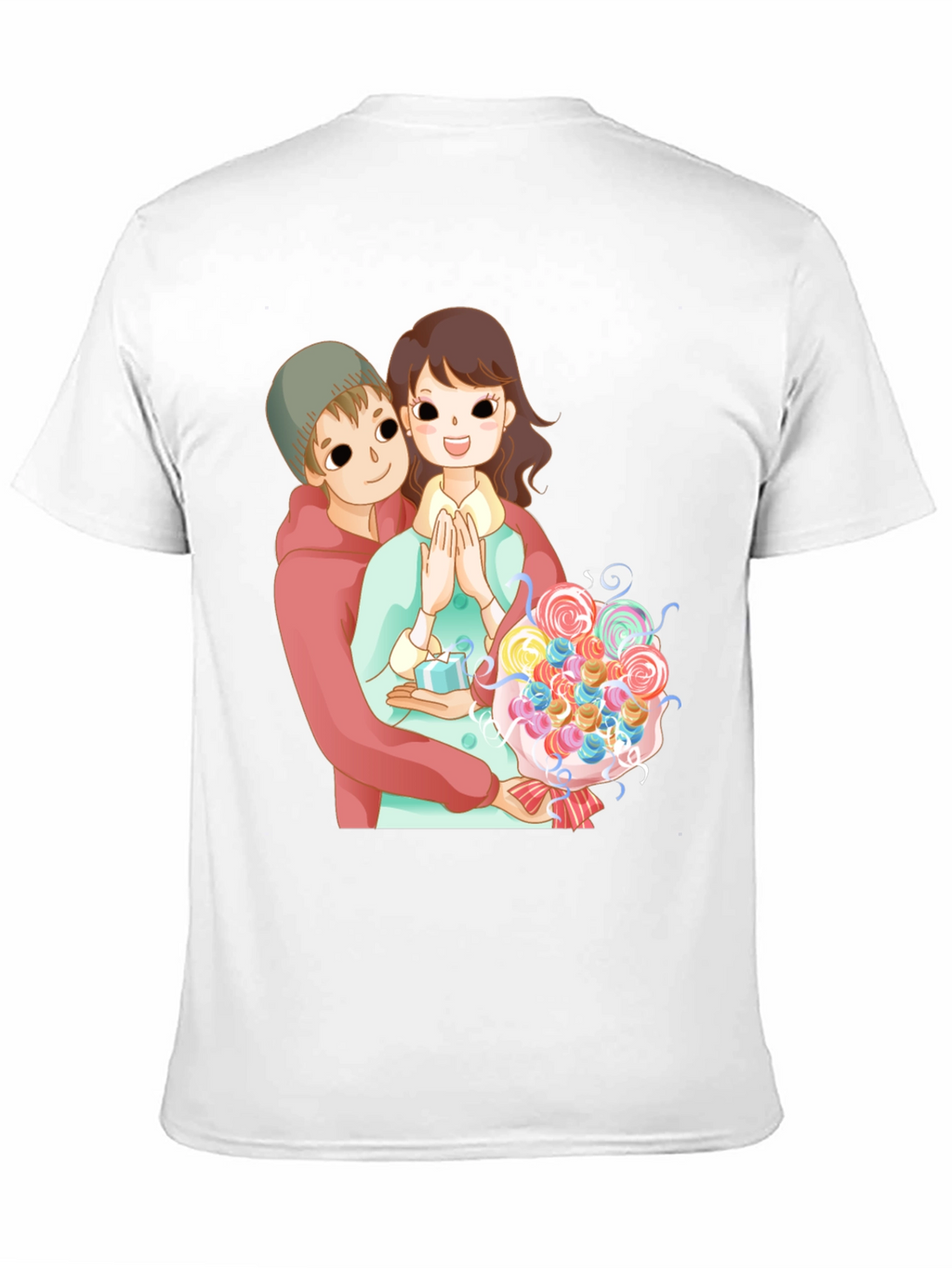 Cartoon Couple Black T-Shirt