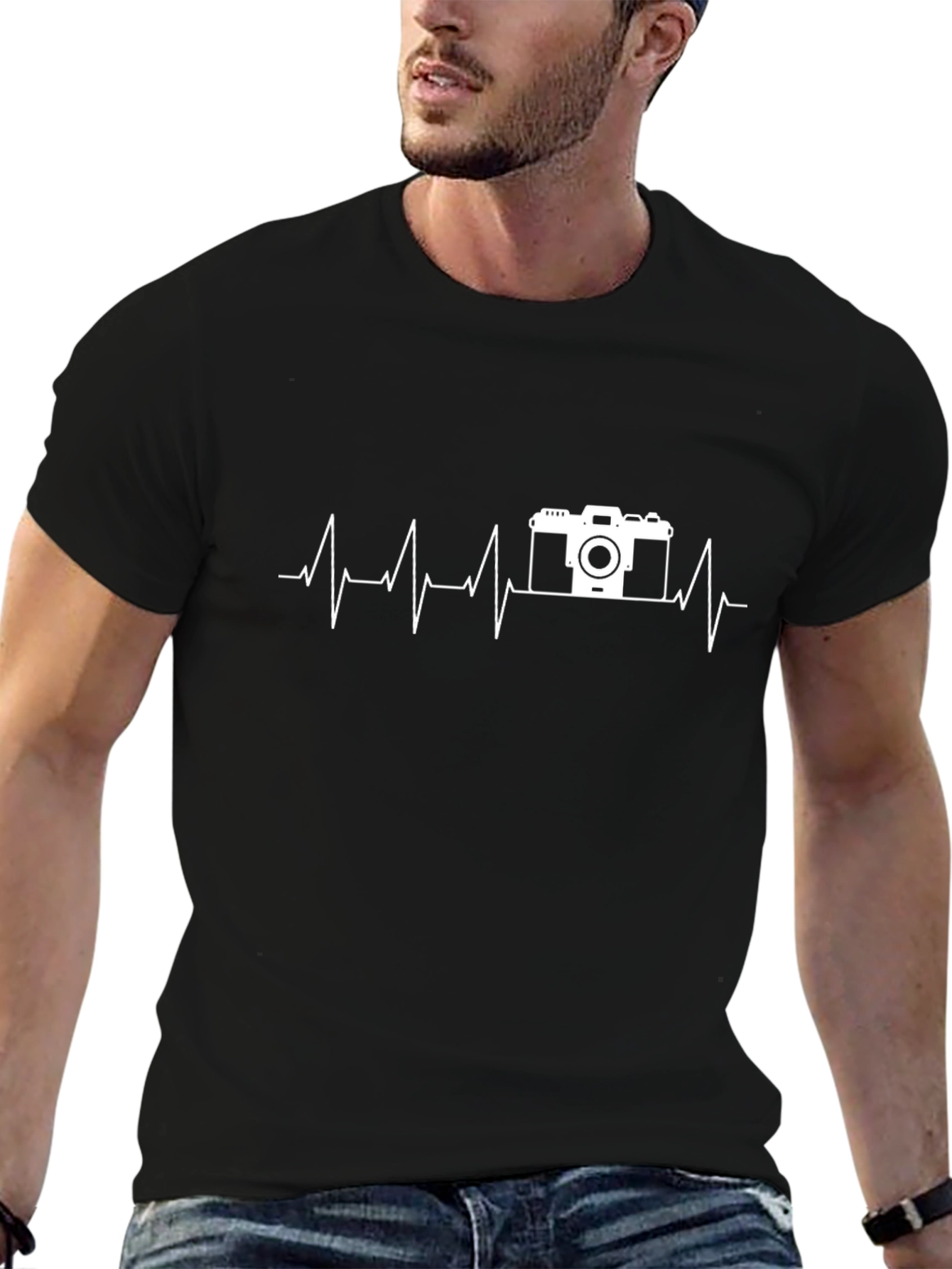 Camera Heartbeat T-Shirt - Photographer Life Line Tee