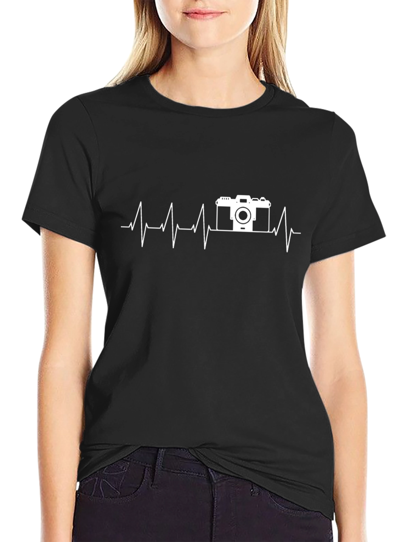 Camera Heartbeat T-Shirt - Photographer Life Line Tee