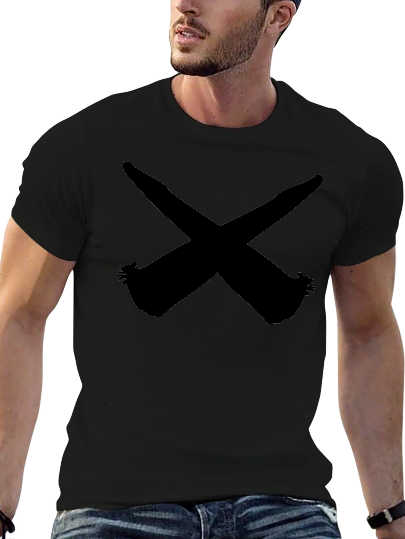 Black X Graphic Tee - Modern Minimalist Design